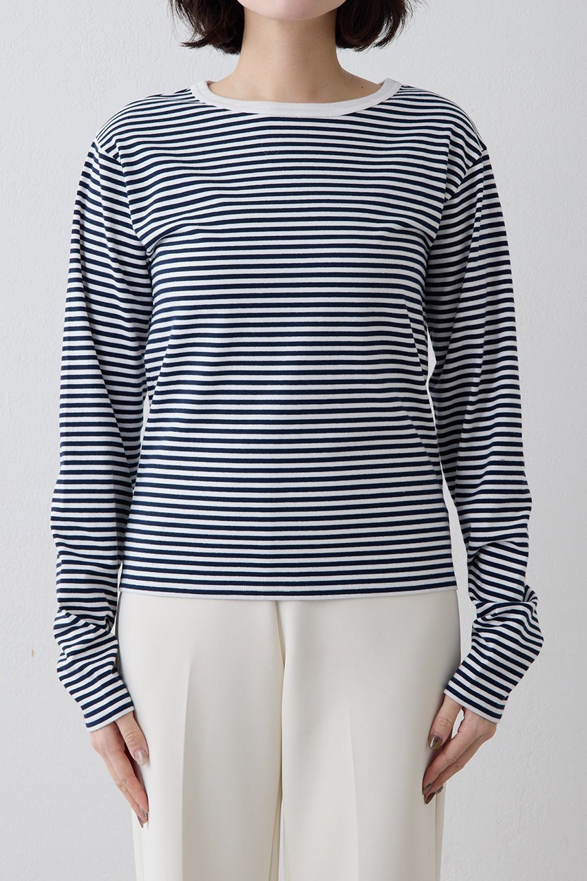 【ウィムガゼット/Whim Gazette】の【THE PAUSE】ボーダーロンTEE 人気、トレンドファッション・服の通販 founy(ファニー) 　ファッション　Fashion　レディースファッション　Fashion for Women　トップス・カットソー　Cut & Sew Tops　シャツ・ブラウス・オフィスカジュアル　Elegant Blouses & Button-Ups　ロングTシャツ・Tシャツ　Longline T-Shirts & Tees　カットソー・ベーシックTシャツ　Cut-and-Sewn Tops / Stretch Tees & Basics　2026年　2026　インナー　Innerwear　コンパクト　Compact, Small Size　ストレッチ　Stretch, Stretchy Fabric　スリーブ　Sleeve, Long Sleeve / Short Sleeve　ボーダー　Border, Stripe　ロング　Long, Long-Length　夏　Summer　春　Spring　S/S・春夏　SS, Spring/Summer, Warm Season　other-6|ID: prp329100004815981 ipo3291000000034981071