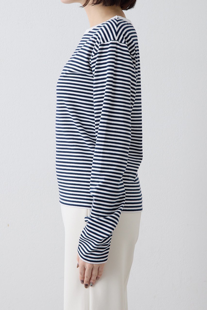 【ウィムガゼット/Whim Gazette】の【THE PAUSE】ボーダーロンTEE 人気、トレンドファッション・服の通販 founy(ファニー) 　ファッション　Fashion　レディースファッション　Fashion for Women　トップス・カットソー　Cut & Sew Tops　シャツ・ブラウス・オフィスカジュアル　Elegant Blouses & Button-Ups　ロングTシャツ・Tシャツ　Longline T-Shirts & Tees　カットソー・ベーシックTシャツ　Cut-and-Sewn Tops / Stretch Tees & Basics　2026年　2026　インナー　Innerwear　コンパクト　Compact, Small Size　ストレッチ　Stretch, Stretchy Fabric　スリーブ　Sleeve, Long Sleeve / Short Sleeve　ボーダー　Border, Stripe　ロング　Long, Long-Length　夏　Summer　春　Spring　S/S・春夏　SS, Spring/Summer, Warm Season　other-7|ID: prp329100004815981 ipo3291000000034981072