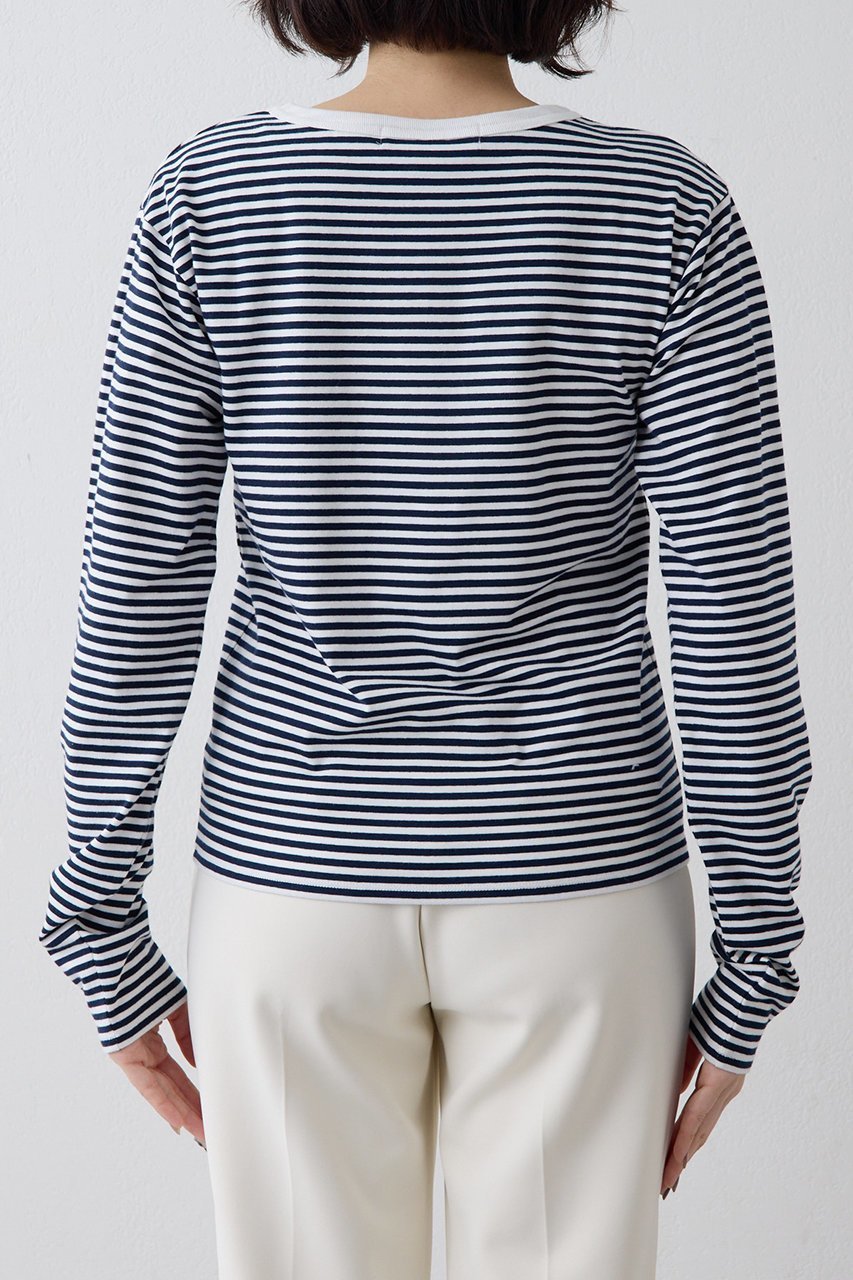 【ウィムガゼット/Whim Gazette】の【THE PAUSE】ボーダーロンTEE 人気、トレンドファッション・服の通販 founy(ファニー) 　ファッション　Fashion　レディースファッション　Fashion for Women　トップス・カットソー　Cut & Sew Tops　シャツ・ブラウス・オフィスカジュアル　Elegant Blouses & Button-Ups　ロングTシャツ・Tシャツ　Longline T-Shirts & Tees　カットソー・ベーシックTシャツ　Cut-and-Sewn Tops / Stretch Tees & Basics　2026年　2026　インナー　Innerwear　コンパクト　Compact, Small Size　ストレッチ　Stretch, Stretchy Fabric　スリーブ　Sleeve, Long Sleeve / Short Sleeve　ボーダー　Border, Stripe　ロング　Long, Long-Length　夏　Summer　春　Spring　S/S・春夏　SS, Spring/Summer, Warm Season　other-8|ID: prp329100004815981 ipo3291000000034981073