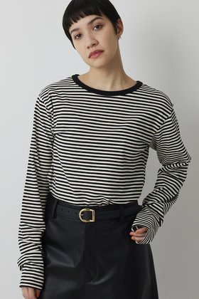 【ウィムガゼット/Whim Gazette】の【THE PAUSE】ボーダーロンTEE 人気、トレンドファッション・服の通販 founy(ファニー) ファッション Fashion レディースファッション Fashion for Women トップス・カットソー Cut & Sew Tops シャツ・ブラウス・オフィスカジュアル Elegant Blouses & Button-Ups ロングTシャツ・Tシャツ Longline T-Shirts & Tees カットソー・ベーシックTシャツ Cut-and-Sewn Tops / Stretch Tees & Basics インナー Innerwear コンパクト Compact, Small Size ストレッチ Stretch, Stretchy Fabric スリーブ Sleeve, Long Sleeve / Short Sleeve ボーダー Border, Stripe ロング Long, Long-Length 再入荷 Restock / Back in Stock |ID:prp329100004815981