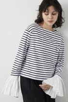 【ウィムガゼット/Whim Gazette】の【THE PAUSE】フレアカフスボーダープルオーバー 人気、トレンドファッション・服の通販 founy(ファニー) ファッション Fashion レディースファッション Fashion for Women トップス・カットソー Cut & Sew Tops シャツ・ブラウス・オフィスカジュアル Elegant Blouses & Button-Ups ロングTシャツ・Tシャツ Longline T-Shirts & Tees カジュアルプルオーバー・ニットトップス Pullovers & Knit Tops / Casual Pullovers カットソー・ベーシックTシャツ Cut-and-Sewn Tops / Stretch Tees & Basics 2026年 2026 おすすめ Recommended / Our Picks ジャケット Jacket, Outerwear スリーブ Sleeve, Long Sleeve / Short Sleeve バランス Balance, Style Balance フェミニン Feminine, Girly フレア Flare, Flared ボーダー Border, Stripe ロング Long, Long-Length 夏 Summer 定番 Standard, Basic Item 春 Spring S/S・春夏 SS, Spring/Summer, Warm Season thumbnail ホワイト|ID: prp329100004815982 ipo3291000000034981075