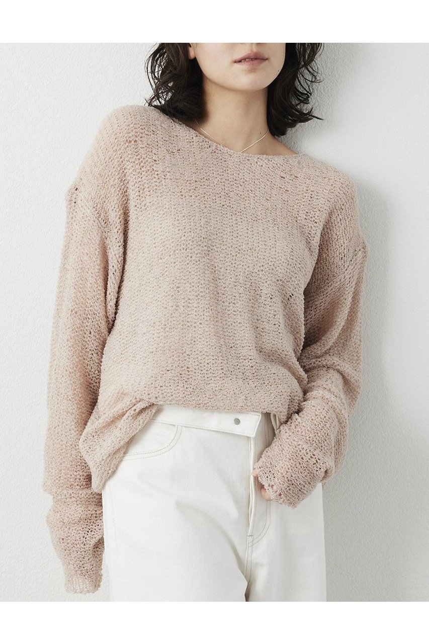【ウィムガゼット/Whim Gazette】の【THE PAUSE】メッシュプルオーバー インテリア・キッズ・メンズ・レディースファッション・服の通販 founy(ファニー) 　ファッション　Fashion　レディースファッション　Fashion for Women　トップス・カットソー　Cut & Sew Tops　ニット　Knit Tops & Sweaters　カジュアルプルオーバー・ニットトップス　Pullovers & Knit Tops / Casual Pullovers　2026年　2026　おすすめ　Recommended / Our Picks　オレンジ　Orange　ボーダー　Border, Stripe　メッシュ　Mesh, Net Fabric　リラックス　Relax, Relaxed Fit　エレガント 上品　Elegant　夏　Summer　春　Spring　S/S・春夏　SS, Spring/Summer, Warm Season　ベージュ|ID: prp329100004815983 ipo3291000000034981086