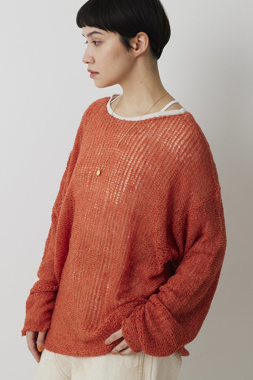 【ウィムガゼット/Whim Gazette】の【THE PAUSE】メッシュプルオーバー 人気、トレンドファッション・服の通販 founy(ファニー) 　ファッション　Fashion　レディースファッション　Fashion for Women　トップス・カットソー　Cut & Sew Tops　ニット　Knit Tops & Sweaters　カジュアルプルオーバー・ニットトップス　Pullovers & Knit Tops / Casual Pullovers　2026年　2026　おすすめ　Recommended / Our Picks　オレンジ　Orange　ボーダー　Border, Stripe　メッシュ　Mesh, Net Fabric　リラックス　Relax, Relaxed Fit　エレガント 上品　Elegant　夏　Summer　春　Spring　S/S・春夏　SS, Spring/Summer, Warm Season　other-2|ID: prp329100004815983 ipo3291000000034981088