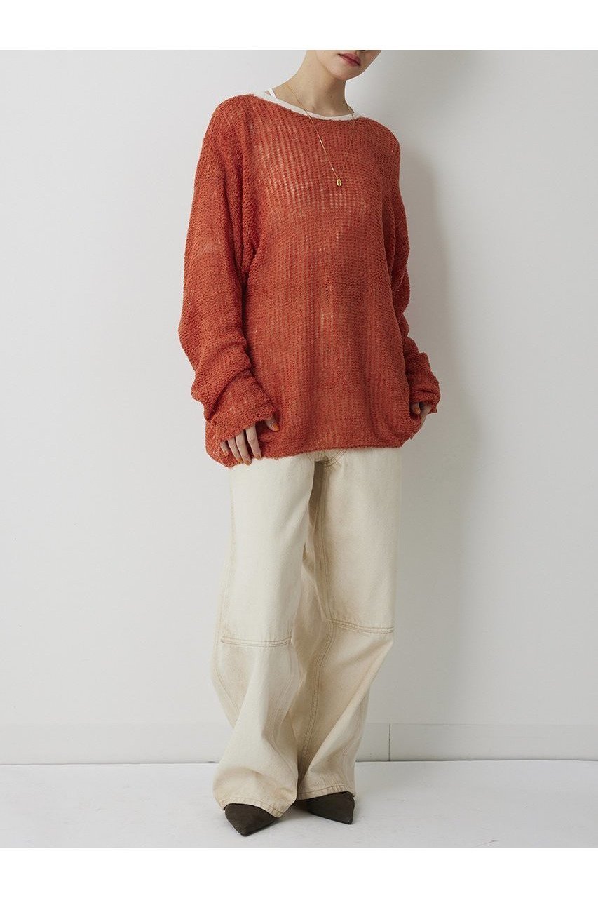 【ウィムガゼット/Whim Gazette】の【THE PAUSE】メッシュプルオーバー 人気、トレンドファッション・服の通販 founy(ファニー) 　ファッション　Fashion　レディースファッション　Fashion for Women　トップス・カットソー　Cut & Sew Tops　ニット　Knit Tops & Sweaters　カジュアルプルオーバー・ニットトップス　Pullovers & Knit Tops / Casual Pullovers　2026年　2026　おすすめ　Recommended / Our Picks　オレンジ　Orange　ボーダー　Border, Stripe　メッシュ　Mesh, Net Fabric　リラックス　Relax, Relaxed Fit　エレガント 上品　Elegant　夏　Summer　春　Spring　S/S・春夏　SS, Spring/Summer, Warm Season　other-5|ID: prp329100004815983 ipo3291000000034981091