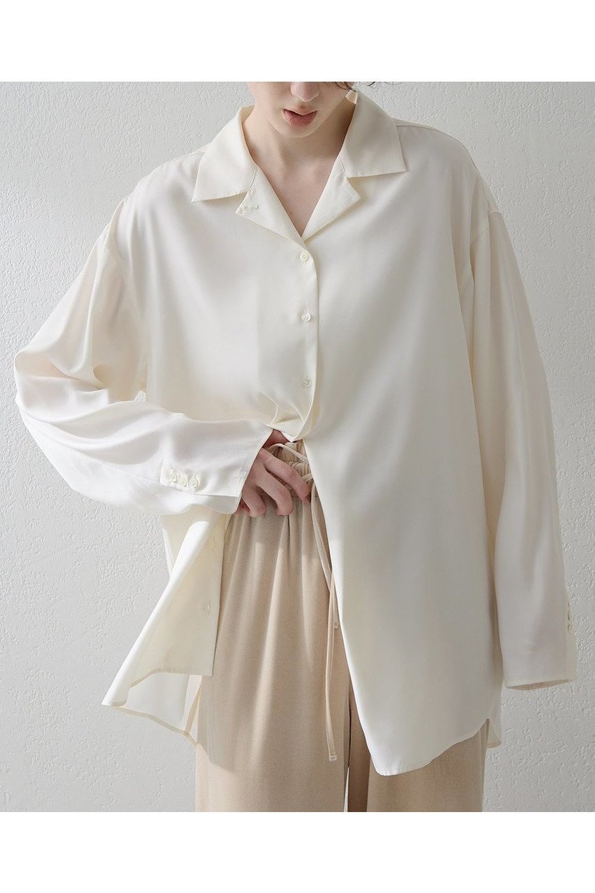 【ウィムガゼット/Whim Gazette】の【THE PAUSE】フィブリルリラックスシャツ 人気、トレンドファッション・服の通販 founy(ファニー) 　ファッション　Fashion　レディースファッション　Fashion for Women　トップス・カットソー　Cut & Sew Tops　シャツ・ブラウス・オフィスカジュアル　Elegant Blouses & Button-Ups　2026年　2026　とろみ　Fluid, Flowy Fabric　カフス　Cuff Design　キュプラ　Cupro, Eco Fabric　シンプル　Simple, Minimal　スリーブ　Sleeve, Long Sleeve / Short Sleeve　リラックス　Relax, Relaxed Fit　ロング　Long, Long-Length　ヴィンテージ　Vintage Style　エレガント 上品　Elegant　夏　Summer　春　Spring　S/S・春夏　SS, Spring/Summer, Warm Season　 other-1|ID: prp329100004815986 ipo3291000000034981111