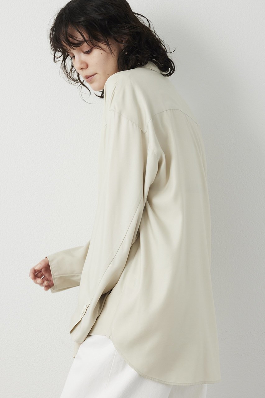 【ウィムガゼット/Whim Gazette】の【THE PAUSE】フィブリルリラックスシャツ 人気、トレンドファッション・服の通販 founy(ファニー) 　ファッション　Fashion　レディースファッション　Fashion for Women　トップス・カットソー　Cut & Sew Tops　シャツ・ブラウス・オフィスカジュアル　Elegant Blouses & Button-Ups　2026年　2026　とろみ　Fluid, Flowy Fabric　カフス　Cuff Design　キュプラ　Cupro, Eco Fabric　シンプル　Simple, Minimal　スリーブ　Sleeve, Long Sleeve / Short Sleeve　リラックス　Relax, Relaxed Fit　ロング　Long, Long-Length　ヴィンテージ　Vintage Style　エレガント 上品　Elegant　夏　Summer　春　Spring　S/S・春夏　SS, Spring/Summer, Warm Season　other-2|ID: prp329100004815986 ipo3291000000034981114