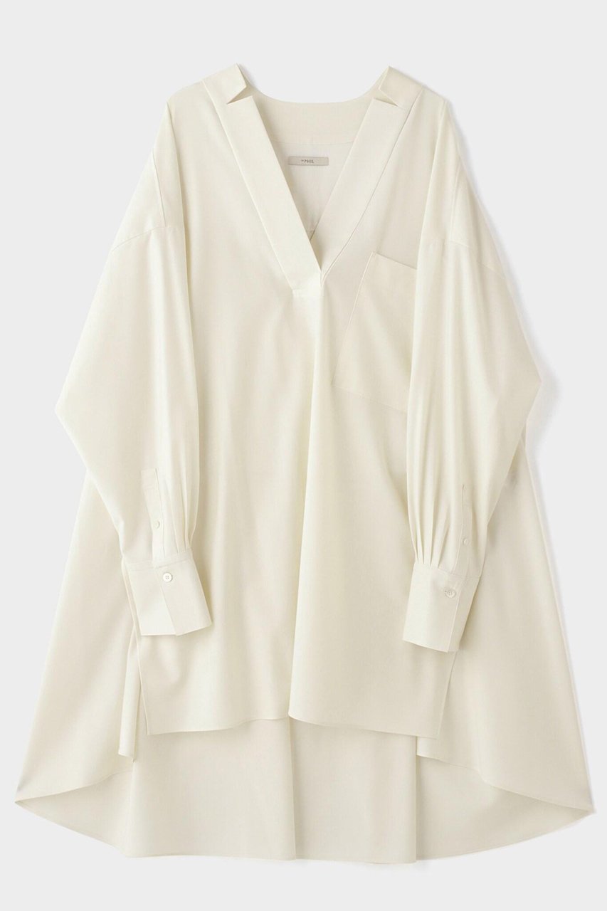 【ル フィル/LE PHIL】の《LE PHIL》ドライウールブラウス 人気、トレンドファッション・服の通販 founy(ファニー) 　ファッション　Fashion　レディースファッション　Fashion for Women　トップス・カットソー　Cut & Sew Tops　シャツ・ブラウス・オフィスカジュアル　Elegant Blouses & Button-Ups　ギャザー　Gathered, Ruffled　スリット　Slit, Slit Detail　スリーブ　Sleeve, Long Sleeve / Short Sleeve　ドレス　Dress, One-Piece　ビッグ　Big, Oversized　フレア　Flare, Flared　ロング　Long, Long-Length　再入荷　Restock / Back in Stock　other-2|ID: prp329100004815991 ipo3291000000034981170