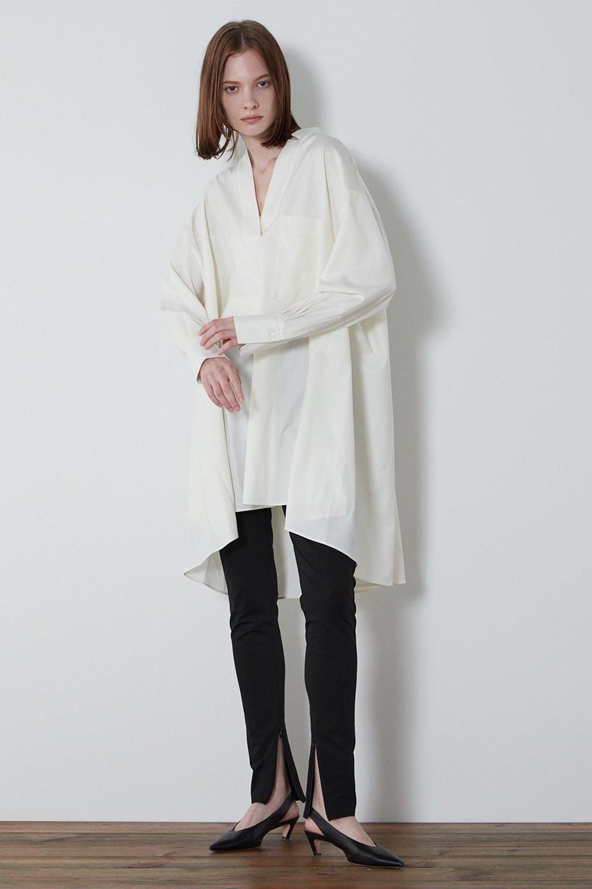 【ル フィル/LE PHIL】の《LE PHIL》ドライウールブラウス 人気、トレンドファッション・服の通販 founy(ファニー) 　ファッション　Fashion　レディースファッション　Fashion for Women　トップス・カットソー　Cut & Sew Tops　シャツ・ブラウス・オフィスカジュアル　Elegant Blouses & Button-Ups　ギャザー　Gathered, Ruffled　スリット　Slit, Slit Detail　スリーブ　Sleeve, Long Sleeve / Short Sleeve　ドレス　Dress, One-Piece　ビッグ　Big, Oversized　フレア　Flare, Flared　ロング　Long, Long-Length　再入荷　Restock / Back in Stock　other-3|ID: prp329100004815991 ipo3291000000034981171