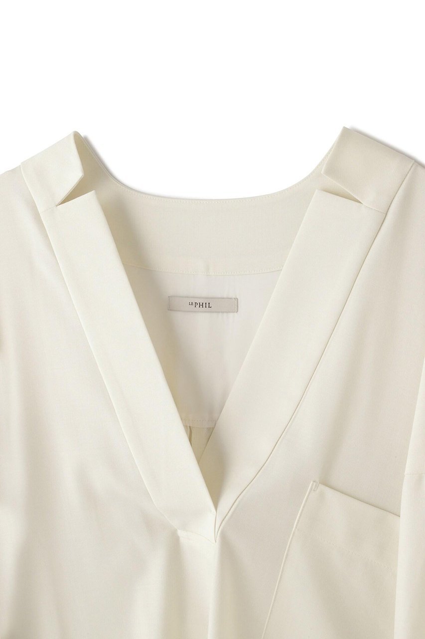【ル フィル/LE PHIL】のドライウールブラウス 人気、トレンドファッション・服の通販 founy(ファニー) 　ファッション　Fashion　レディースファッション　Fashion for Women　トップス・カットソー　Cut & Sew Tops　シャツ・ブラウス・オフィスカジュアル　Elegant Blouses & Button-Ups　ギャザー　Gathered, Ruffled　スリット　Slit, Slit Detail　スリーブ　Sleeve, Long Sleeve / Short Sleeve　ドレス　Dress, One-Piece　ビッグ　Big, Oversized　フレア　Flare, Flared　ロング　Long, Long-Length　other-5|ID: prp329100004815991 ipo3291000000035872650