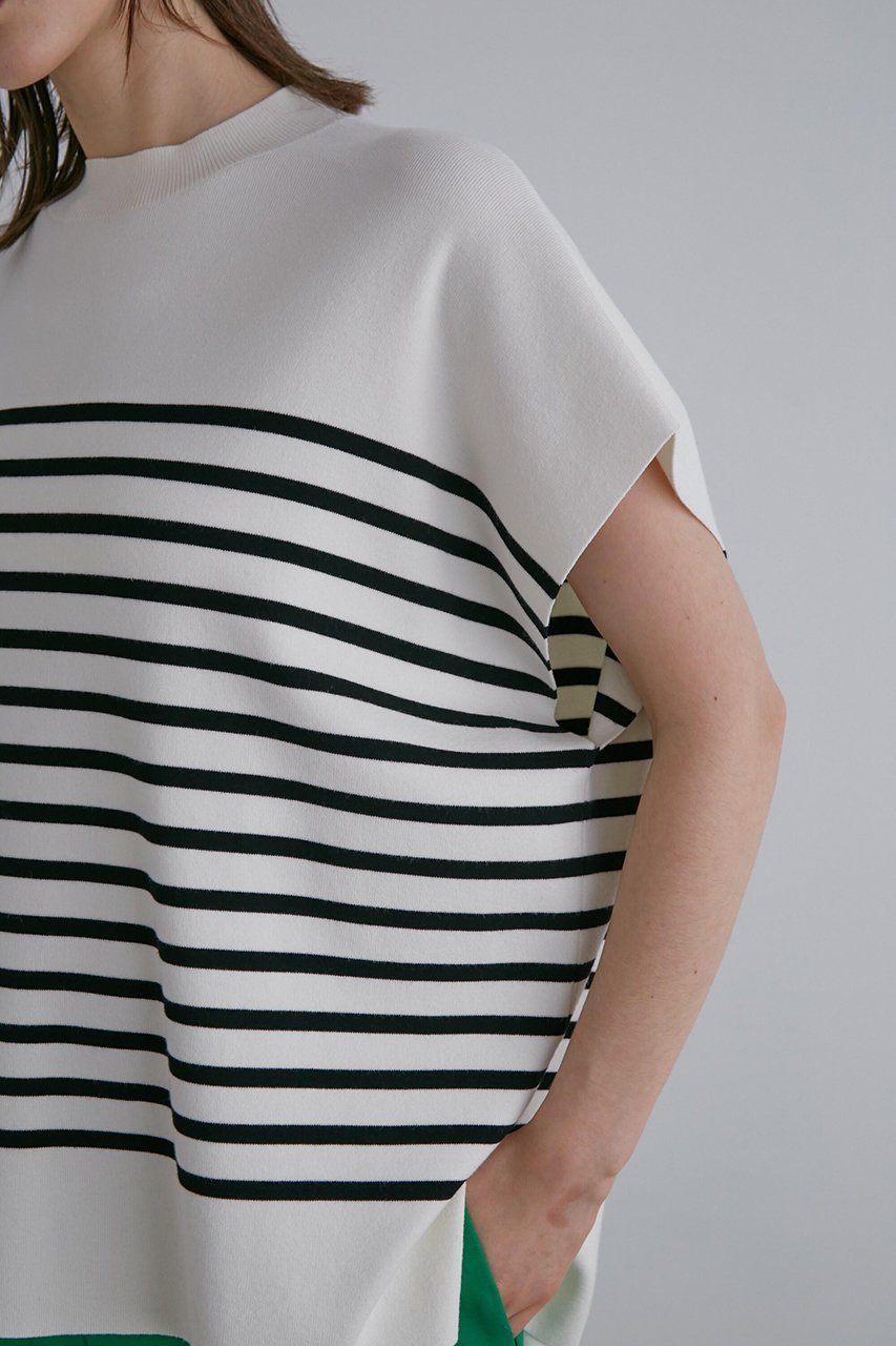 【ル フィル/LE PHIL】の《LE PHIL》ノースリーブニット 人気、トレンドファッション・服の通販 founy(ファニー) 　ファッション　Fashion　レディースファッション　Fashion for Women　トップス・カットソー　Cut & Sew Tops　ニット　Knit Tops & Sweaters　キャミソール&ノースリーブ　Camisoles & Sleeveless Tops　カジュアルプルオーバー・ニットトップス　Pullovers & Knit Tops / Casual Pullovers　シンプル　Simple, Minimal　スタンダード　Standard, Basic　ノースリーブ　Sleeveless, No-Sleeve　ボーダー　Border, Stripe　再入荷　Restock / Back in Stock　other-7|ID: prp329100004815993 ipo3291000000034981193