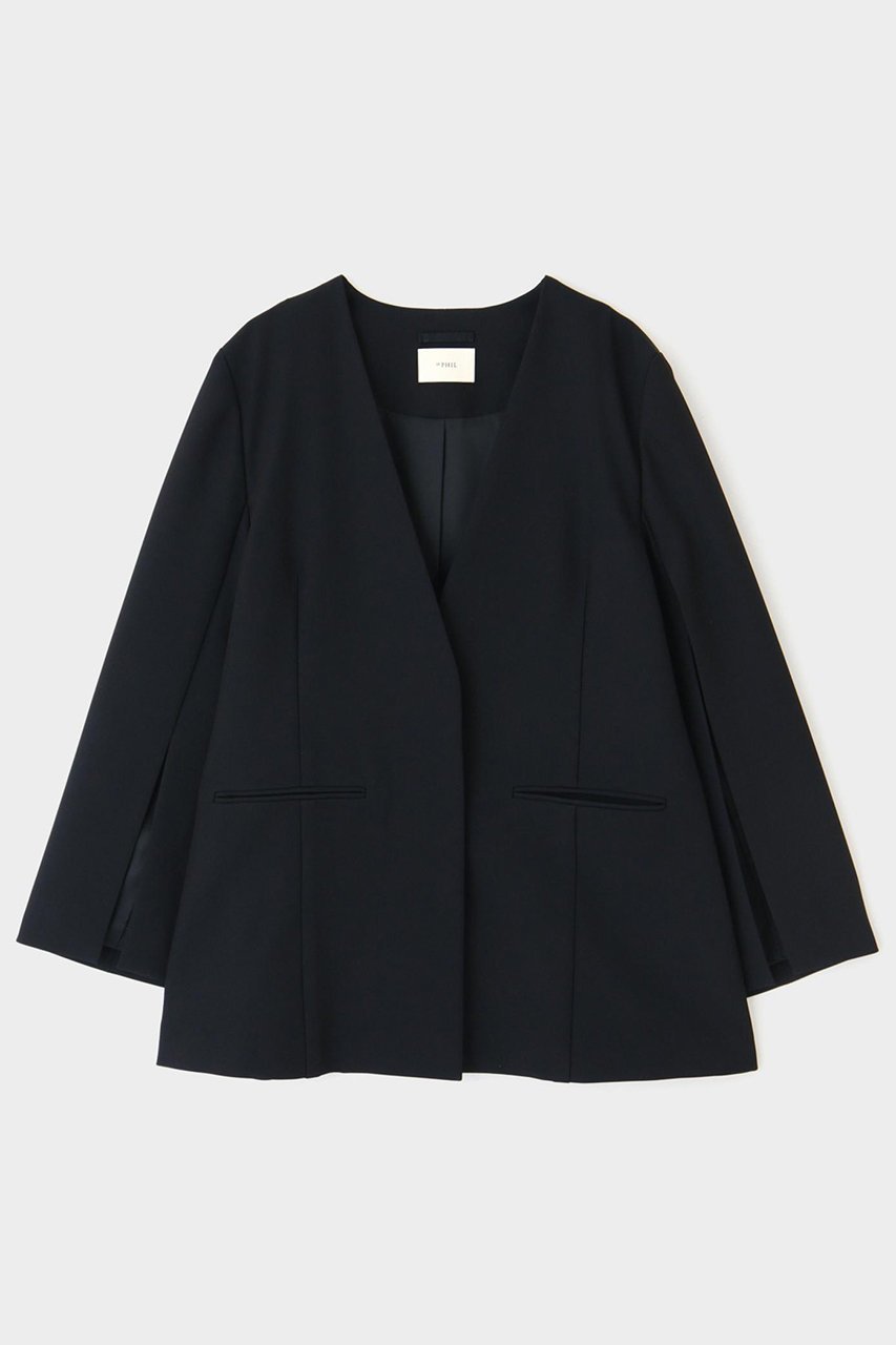 【ル フィル/LE PHIL】の2WAYツイルスリットジャケット インテリア・キッズ・メンズ・レディースファッション・服の通販 founy(ファニー) 　ファッション　Fashion　レディースファッション　Fashion for Women　アウター　Coat / Outerwear Collection　レディースジャケット・軽アウター　Jackets　おすすめ　Recommended / Our Picks　ジャケット　Jacket, Outerwear　ストレッチ　Stretch, Stretchy Fabric　スリット　Slit, Slit Detail　スリーブ　Sleeve, Long Sleeve / Short Sleeve　セットアップ　Set-Up, Coordinated Outfit　トレンド　Trend, Trending Now　フロント　Front, Front Design　定番　Standard, Basic Item　ネイビー|ID: prp329100004815997 ipo3291000000036138944