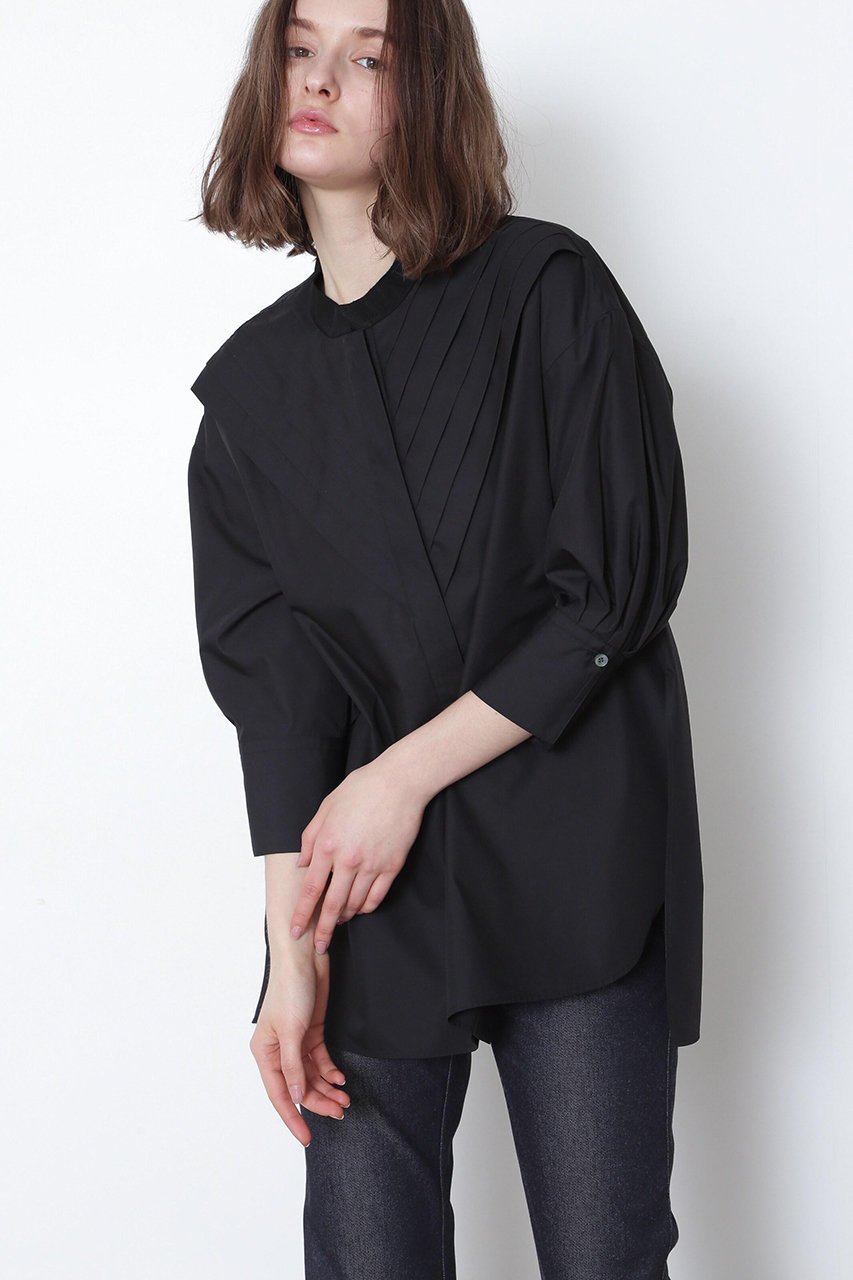 【ル フィル/LE PHIL】の《LE PHIL》TCブロードブラウス(6分袖) 人気、トレンドファッション・服の通販 founy(ファニー) 　ファッション　Fashion　レディースファッション　Fashion for Women　トップス・カットソー　Cut & Sew Tops　シャツ・ブラウス・オフィスカジュアル　Elegant Blouses & Button-Ups　ウォッシャブル　Machine Washable　グログラン　Grosgrain, Grosgrain Ribbon　ショート　Short, Short Length　スタンダード　Standard, Basic　スタンド　Stand Collar, Upright Stand　スリーブ　Sleeve, Long Sleeve / Short Sleeve　タイプライター　Typewriter Fabric, Crisp Cotton　トライアングル　Triangle, Triangular Shape　ブロード　Broadcloth, Fine Cotton　モダン　Modern, Contemporary　再入荷　Restock / Back in Stock　軽量　Lightweight, Ultra Light　 other-1|ID: prp329100004816006 ipo3291000000034981336