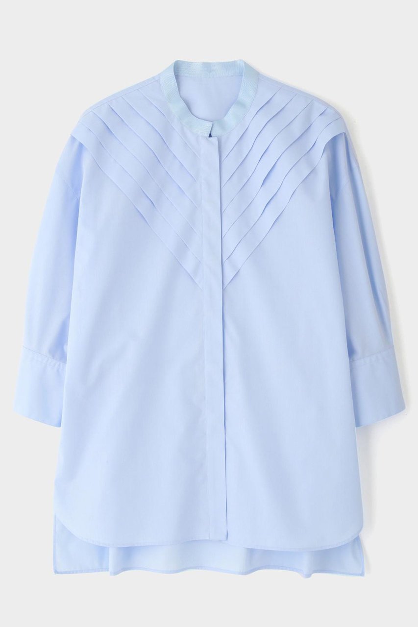 【ル フィル/LE PHIL】の《LE PHIL》TCブロードブラウス(6分袖) 人気、トレンドファッション・服の通販 founy(ファニー) 　ファッション　Fashion　レディースファッション　Fashion for Women　トップス・カットソー　Cut & Sew Tops　シャツ・ブラウス・オフィスカジュアル　Elegant Blouses & Button-Ups　ウォッシャブル　Machine Washable　グログラン　Grosgrain, Grosgrain Ribbon　ショート　Short, Short Length　スタンダード　Standard, Basic　スタンド　Stand Collar, Upright Stand　スリーブ　Sleeve, Long Sleeve / Short Sleeve　タイプライター　Typewriter Fabric, Crisp Cotton　トライアングル　Triangle, Triangular Shape　ブロード　Broadcloth, Fine Cotton　モダン　Modern, Contemporary　再入荷　Restock / Back in Stock　軽量　Lightweight, Ultra Light　other-2|ID: prp329100004816006 ipo3291000000034981341