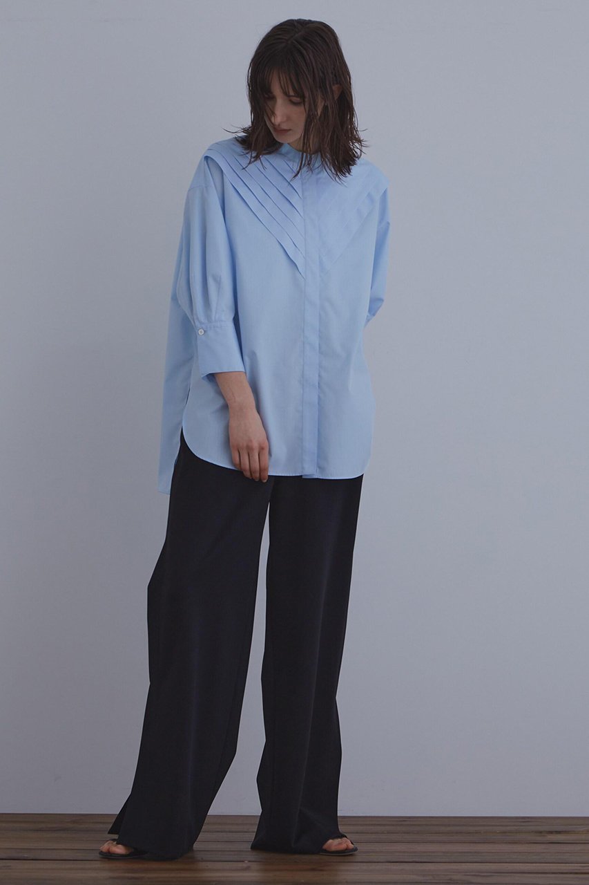 【ル フィル/LE PHIL】の《LE PHIL》TCブロードブラウス(6分袖) 人気、トレンドファッション・服の通販 founy(ファニー) 　ファッション　Fashion　レディースファッション　Fashion for Women　トップス・カットソー　Cut & Sew Tops　シャツ・ブラウス・オフィスカジュアル　Elegant Blouses & Button-Ups　ウォッシャブル　Machine Washable　グログラン　Grosgrain, Grosgrain Ribbon　ショート　Short, Short Length　スタンダード　Standard, Basic　スタンド　Stand Collar, Upright Stand　スリーブ　Sleeve, Long Sleeve / Short Sleeve　タイプライター　Typewriter Fabric, Crisp Cotton　トライアングル　Triangle, Triangular Shape　ブロード　Broadcloth, Fine Cotton　モダン　Modern, Contemporary　再入荷　Restock / Back in Stock　軽量　Lightweight, Ultra Light　other-4|ID: prp329100004816006 ipo3291000000034981343