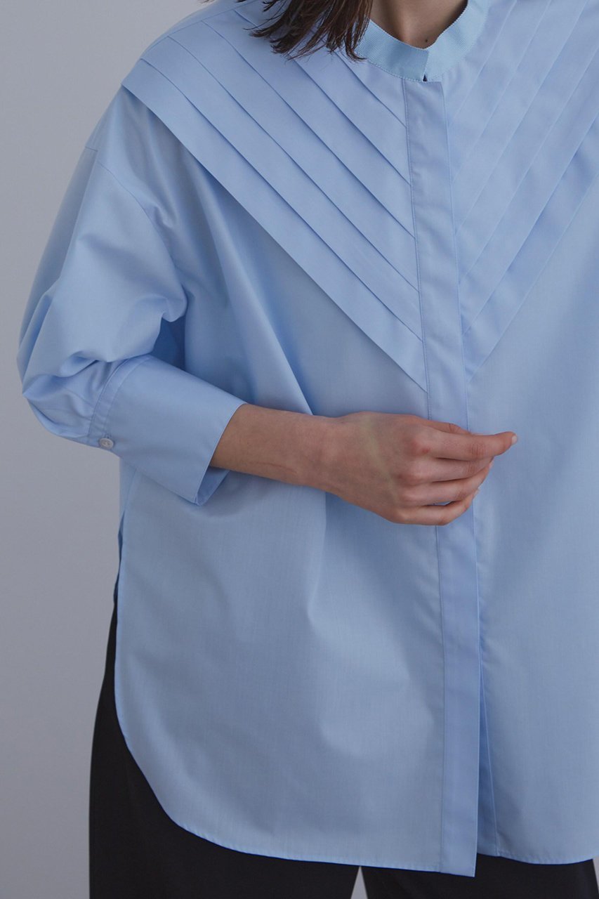 【ル フィル/LE PHIL】の《LE PHIL》TCブロードブラウス(6分袖) 人気、トレンドファッション・服の通販 founy(ファニー) 　ファッション　Fashion　レディースファッション　Fashion for Women　トップス・カットソー　Cut & Sew Tops　シャツ・ブラウス・オフィスカジュアル　Elegant Blouses & Button-Ups　ウォッシャブル　Machine Washable　グログラン　Grosgrain, Grosgrain Ribbon　ショート　Short, Short Length　スタンダード　Standard, Basic　スタンド　Stand Collar, Upright Stand　スリーブ　Sleeve, Long Sleeve / Short Sleeve　タイプライター　Typewriter Fabric, Crisp Cotton　トライアングル　Triangle, Triangular Shape　ブロード　Broadcloth, Fine Cotton　モダン　Modern, Contemporary　再入荷　Restock / Back in Stock　軽量　Lightweight, Ultra Light　other-8|ID: prp329100004816006 ipo3291000000034981347