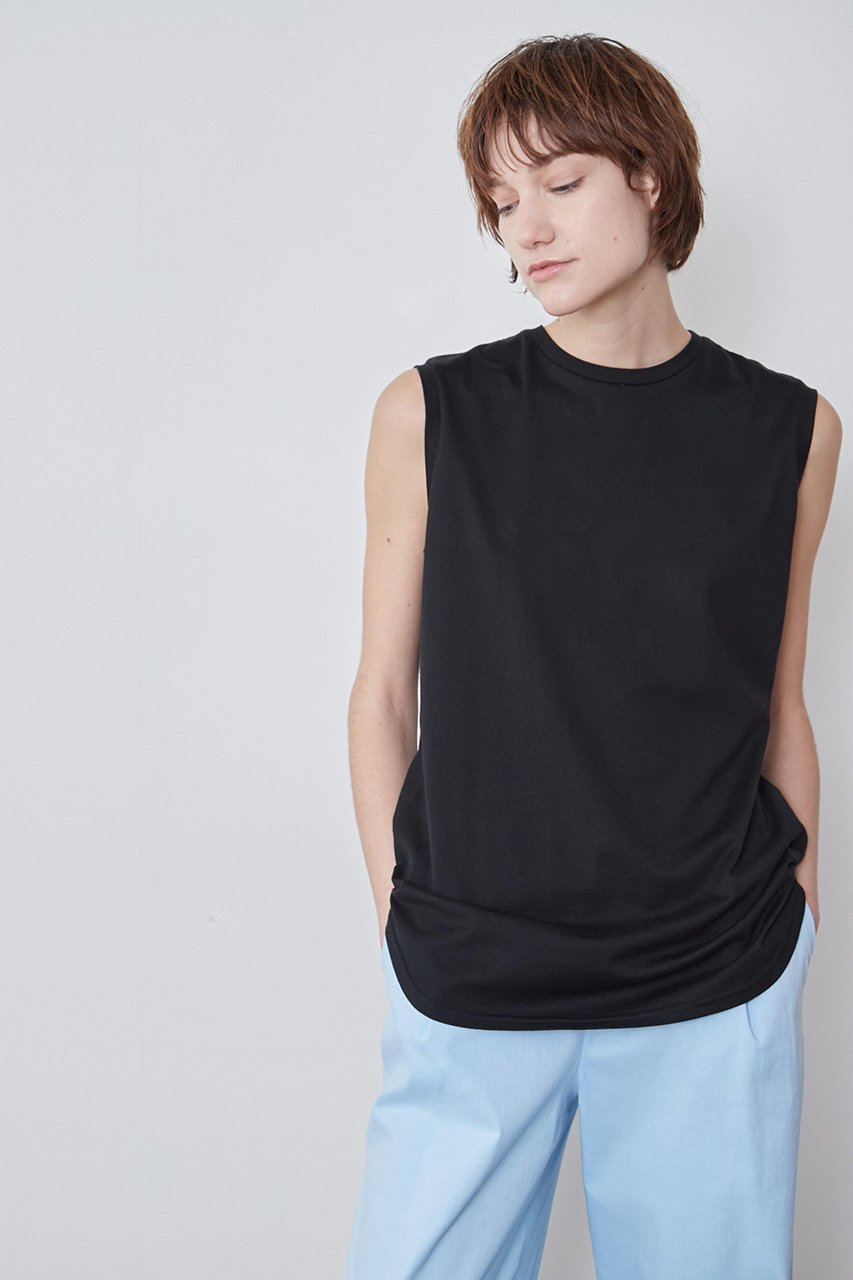 【ル フィル/LE PHIL】のコットンノースリーブカットソー 人気、トレンドファッション・服の通販 founy(ファニー) 　ファッション　Fashion　レディースファッション　Fashion for Women　トップス・カットソー　Cut & Sew Tops　キャミソール&ノースリーブ　Camisoles & Sleeveless Tops　シャツ・ブラウス・オフィスカジュアル　Elegant Blouses & Button-Ups　ロングTシャツ・Tシャツ　Longline T-Shirts & Tees　カットソー・ベーシックTシャツ　Cut-and-Sewn Tops / Stretch Tees & Basics　インナー　Innerwear　キャミソール　Camisole, Spaghetti Strap Top　シンプル　Simple, Minimal　ジャケット　Jacket, Outerwear　タンク　Tank Top, Sleeveless Top　ベーシック　Basic, Essential　再入荷　Restock / Back in Stock　 other-1|ID: prp329100004816007 ipo3291000000034981348