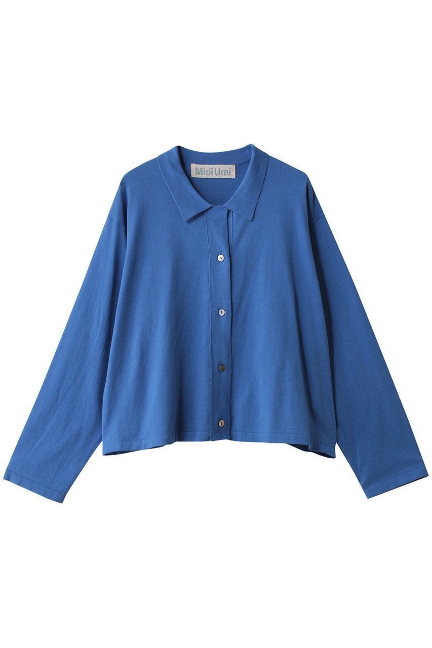 【ミディウミ/MidiUmi】のknit shirt CD カーディガン インテリア・キッズ・メンズ・レディースファッション・服の通販 founy(ファニー) 　ファッション　Fashion　レディースファッション　Fashion for Women　トップス・カットソー　Cut & Sew Tops　ニット　Knit Tops & Sweaters　カーディガン・羽織り　Layered Style Cardigans　シャツ・ブラウス・オフィスカジュアル　Elegant Blouses & Button-Ups　ロングTシャツ・Tシャツ　Longline T-Shirts & Tees　カーディガン　Cardigan, Knitwear　シルク　Silk, 100% Silk　シルケット　Silket, Silky Cotton　エレガント 上品　Elegant　blue|ID: prp329100004816908 ipo3291000000036865668