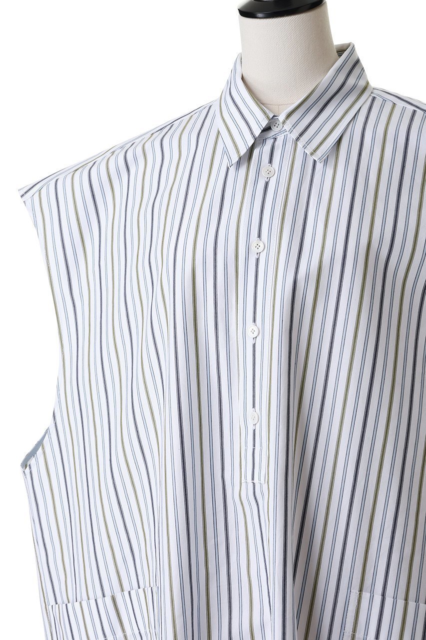 【ブラミンク/BLAMINK】のストライプノースリーブシャツワンピース 人気、トレンドファッション・服の通販 founy(ファニー) 　ファッション　Fashion　レディースファッション　Fashion for Women　ワンピース　Dresses　シャツワンピース / 1枚で着映えコーデ　Shirt Dresses　チュニック　Tunic Tops & Dresses　2026年　2026　ストライプ　Stripe, Striped Pattern　チュニック　Tunic, Long Top　ラグジュアリー　Luxury, Elegant　リラックス　Relax, Relaxed Fit　ワイド　Wide, Wide Fit　エレガント 上品　Elegant　夏　Summer　春　Spring　S/S・春夏　SS, Spring/Summer, Warm Season　other-5|ID: prp329100004816918 ipo3291000000034988472