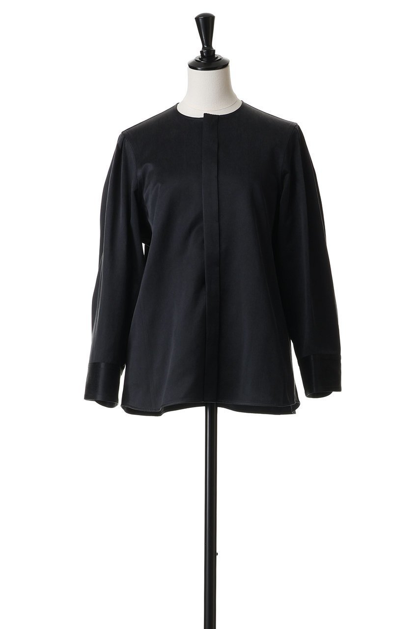 【ブラミンク/BLAMINK】のクルーネックロングスリーブブラウス 人気、トレンドファッション・服の通販 founy(ファニー) 　ファッション　Fashion　レディースファッション　Fashion for Women　トップス・カットソー　Cut & Sew Tops　シャツ・ブラウス・オフィスカジュアル　Elegant Blouses & Button-Ups　サテン　Satin, Glossy Fabric　シルク　Silk, 100% Silk　シンプル　Simple, Minimal　スリーブ　Sleeve, Long Sleeve / Short Sleeve　ボトム　Bottoms, Lower Wear　ロング　Long, Long-Length　エレガント 上品　Elegant　other-2|ID: prp329100004816922 ipo3291000000036016833