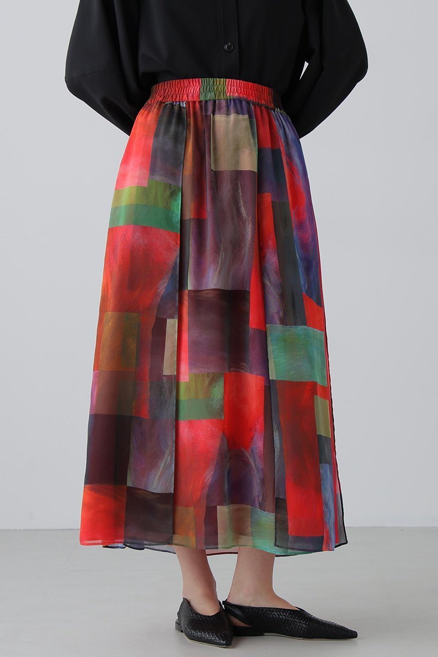 【アドーア/ADORE】のアブストラクトブロッキングプリントスカート 人気、トレンドファッション・服の通販 founy(ファニー) 　ファッション　Fashion　レディースファッション　Fashion for Women　スカート　Skirts　ロングスカート　Long Skirts / Maxi & Midi Skirts　シフォン　Chiffon, Lightweight Fabric　シンプル　Simple, Minimal　ロング　Long, Long-Length　other-4|ID: prp329100004816938 ipo3291000000035696583