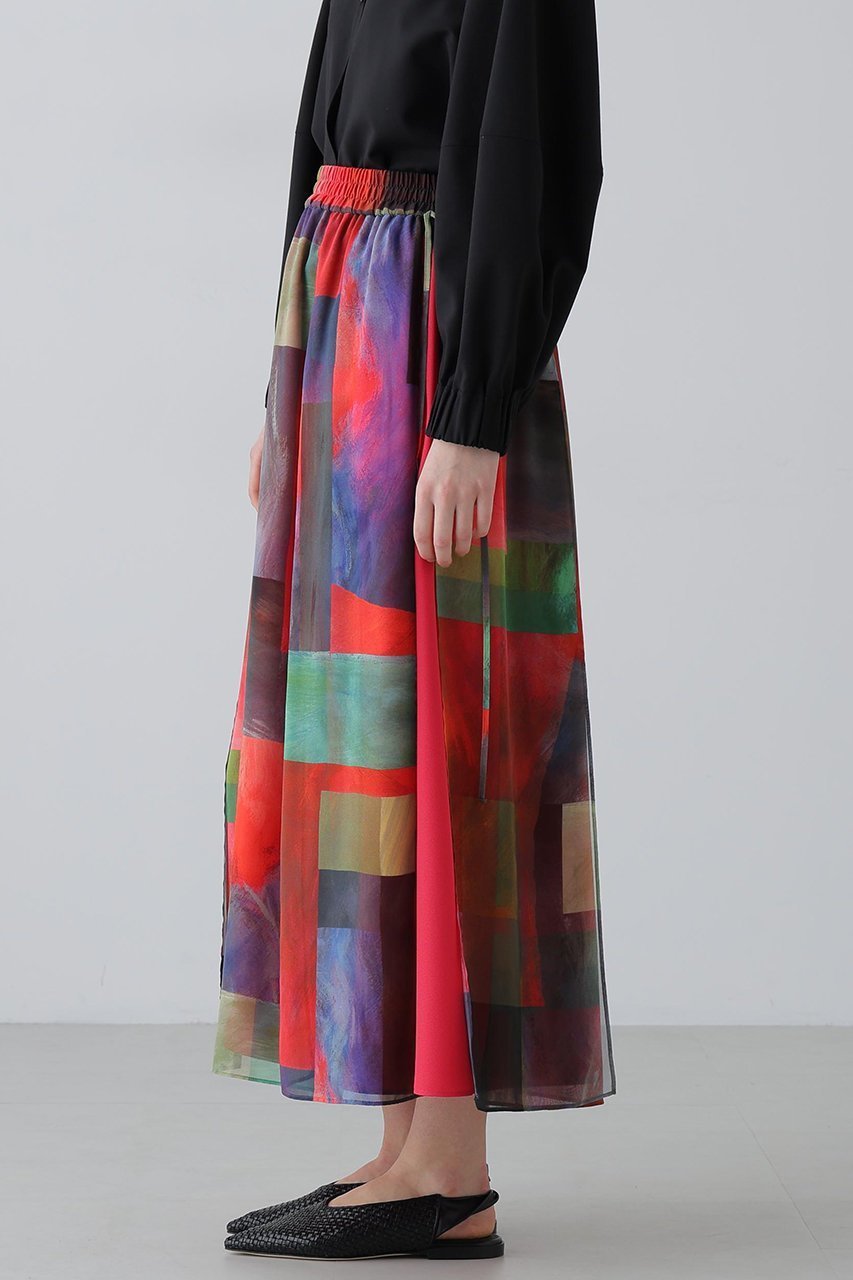 【アドーア/ADORE】のアブストラクトブロッキングプリントスカート 人気、トレンドファッション・服の通販 founy(ファニー) 　ファッション　Fashion　レディースファッション　Fashion for Women　スカート　Skirts　ロングスカート　Long Skirts / Maxi & Midi Skirts　シフォン　Chiffon, Lightweight Fabric　シンプル　Simple, Minimal　ロング　Long, Long-Length　other-5|ID: prp329100004816938 ipo3291000000035696584