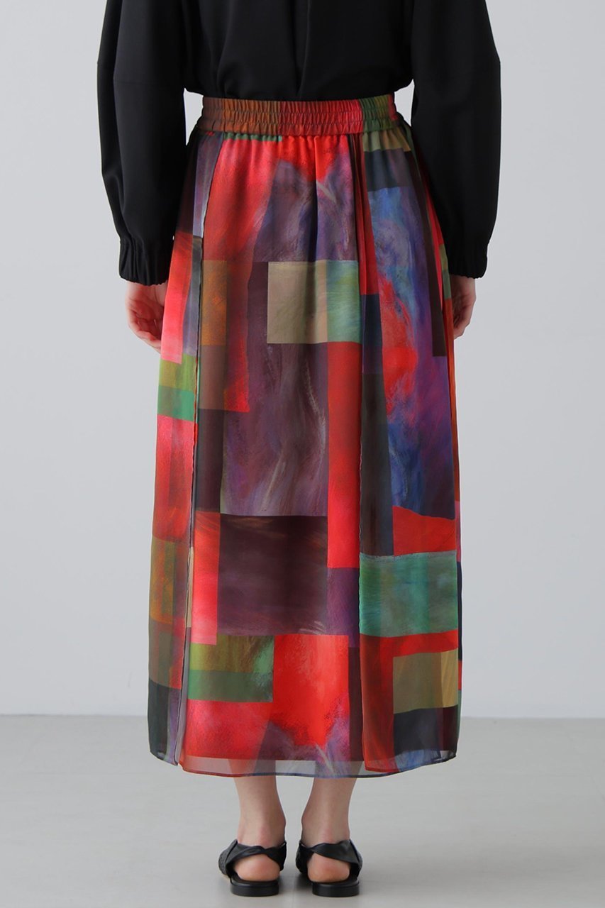 【アドーア/ADORE】のアブストラクトブロッキングプリントスカート 人気、トレンドファッション・服の通販 founy(ファニー) 　ファッション　Fashion　レディースファッション　Fashion for Women　スカート　Skirts　ロングスカート　Long Skirts / Maxi & Midi Skirts　シフォン　Chiffon, Lightweight Fabric　シンプル　Simple, Minimal　ロング　Long, Long-Length　other-6|ID: prp329100004816938 ipo3291000000035696585