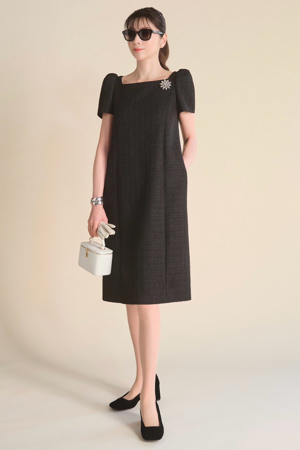 【デイジーリン/DAISY LIN】のWashable Tweed Dress “Formal Lady” 人気、トレンドファッション・服の通販 founy(ファニー) 　ファッション　Fashion　レディースファッション　Fashion for Women　ワンピース　Dresses　フォーマル・パーティードレス・結婚式用ドレス　Elegant & Casual Dresses　チュニック　Tunic Tops & Dresses　ウォッシャブル　Machine Washable　エレガント 上品　Elegant　洗える　Machine Washable　クラシカル　Classical, Vintage-Inspired　スクエア　Square, Square Shape　スリーブ　Sleeve, Long Sleeve / Short Sleeve　チュニック　Tunic, Long Top　ツイード　Twill, Twill Weave　定番　Standard, Basic Item　パターン　Pattern, Design Print　ボックス　Boxy, Box Shape　モダン　Modern, Contemporary　冬　Winter / This Winter　other-6|ID: prp329100004816949 ipo3291000000035274628