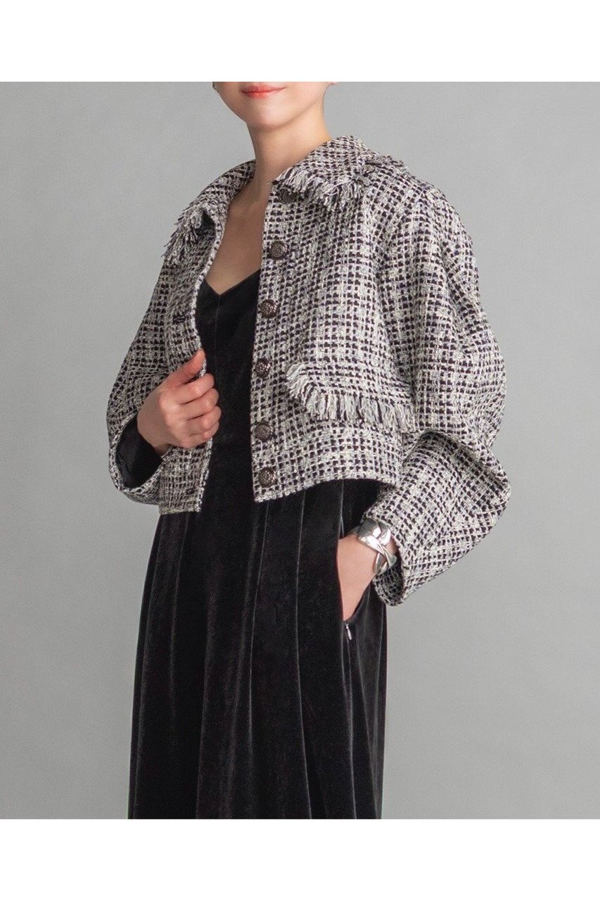 【デイジーリン/DAISY LIN】のWashable Tweed “Cocoon Sleeve Jacket ” 人気、トレンドファッション・服の通販 founy(ファニー) 　ファッション　Fashion　レディースファッション　Fashion for Women　アウター　Coat / Outerwear Collection　レディースジャケット・軽アウター　Jackets　インナー　Innerwear　ウォッシャブル　Machine Washable　エレガント 上品　Elegant　洗える　Machine Washable　秋　Autumn　クラシカル　Classical, Vintage-Inspired　ジャケット　Jacket, Outerwear　スタイリッシュ　Stylish, Fashionable　ツイード　Twill, Twill Weave　定番　Standard, Basic Item　フリンジ　Fringe, Tassel　ポケット　Pocket, Pocket Detail　モダン　Modern, Contemporary　冬　Winter / This Winter　新作・新入荷　New Arrivals / New In　other-7|ID: prp329100004816952 ipo3291000000034988755