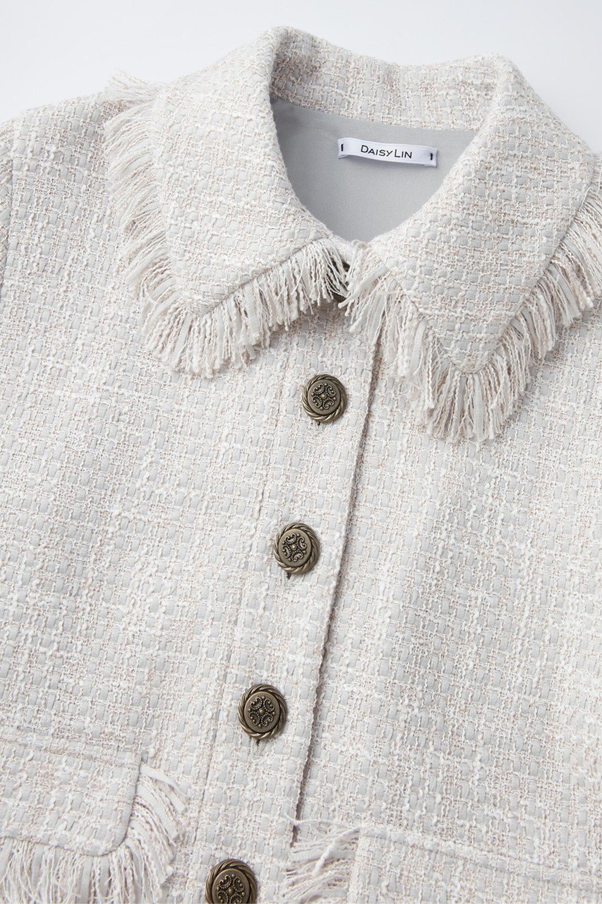 【デイジーリン/DAISY LIN】のWashable Tweed “Cocoon Sleeve Jacket ” 人気、トレンドファッション・服の通販 founy(ファニー) 　ファッション　Fashion　レディースファッション　Fashion for Women　アウター　Coat / Outerwear Collection　レディースジャケット・軽アウター　Jackets　インナー　Innerwear　ウォッシャブル　Machine Washable　エレガント 上品　Elegant　洗える　Machine Washable　秋　Autumn　クラシカル　Classical, Vintage-Inspired　ジャケット　Jacket, Outerwear　スタイリッシュ　Stylish, Fashionable　ツイード　Twill, Twill Weave　定番　Standard, Basic Item　フリンジ　Fringe, Tassel　ポケット　Pocket, Pocket Detail　モダン　Modern, Contemporary　冬　Winter / This Winter　再入荷　Restock / Back in Stock　other-3|ID: prp329100004816952 ipo3291000000035642920