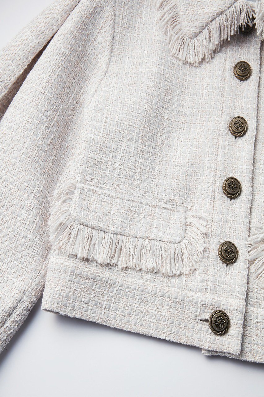 【デイジーリン/DAISY LIN】のWashable Tweed “Cocoon Sleeve Jacket ” 人気、トレンドファッション・服の通販 founy(ファニー) 　ファッション　Fashion　レディースファッション　Fashion for Women　アウター　Coat / Outerwear Collection　レディースジャケット・軽アウター　Jackets　インナー　Innerwear　ウォッシャブル　Machine Washable　エレガント 上品　Elegant　洗える　Machine Washable　秋　Autumn　クラシカル　Classical, Vintage-Inspired　ジャケット　Jacket, Outerwear　スタイリッシュ　Stylish, Fashionable　ツイード　Twill, Twill Weave　定番　Standard, Basic Item　フリンジ　Fringe, Tassel　ポケット　Pocket, Pocket Detail　モダン　Modern, Contemporary　冬　Winter / This Winter　再入荷　Restock / Back in Stock　other-4|ID: prp329100004816952 ipo3291000000035642922