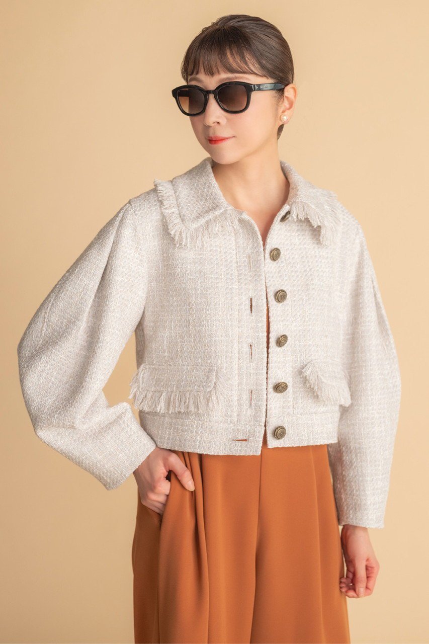 【デイジーリン/DAISY LIN】のWashable Tweed “Cocoon Sleeve Jacket ” 人気、トレンドファッション・服の通販 founy(ファニー) 　ファッション　Fashion　レディースファッション　Fashion for Women　アウター　Coat / Outerwear Collection　レディースジャケット・軽アウター　Jackets　インナー　Innerwear　ウォッシャブル　Machine Washable　エレガント 上品　Elegant　洗える　Machine Washable　秋　Autumn　クラシカル　Classical, Vintage-Inspired　ジャケット　Jacket, Outerwear　スタイリッシュ　Stylish, Fashionable　ツイード　Twill, Twill Weave　定番　Standard, Basic Item　フリンジ　Fringe, Tassel　ポケット　Pocket, Pocket Detail　モダン　Modern, Contemporary　冬　Winter / This Winter　再入荷　Restock / Back in Stock　other-8|ID: prp329100004816952 ipo3291000000035642929
