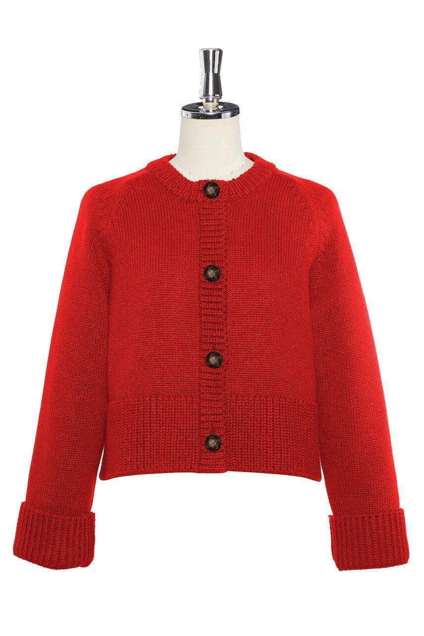 【デイジーリン/DAISY LIN】のスーパーエンジェルヘアコットン “Daisy macaron” インテリア・キッズ・メンズ・レディースファッション・服の通販 founy(ファニー) 　ファッション　Fashion　レディースファッション　Fashion for Women　トップス・カットソー　Cut & Sew Tops　ニット　Knit Tops & Sweaters　カーディガン・羽織り　Layered Style Cardigans　ウォッシャブル　Machine Washable　洗える　Machine Washable　カーディガン　Cardigan, Knitwear　なめらか　Smooth, Silky Texture　フォルム　Silhouette, Form　ラグジュアリー　Luxury, Elegant　A/W・秋冬　Autumn/Winter　レッド|ID: prp329100004816954 ipo3291000000035427427