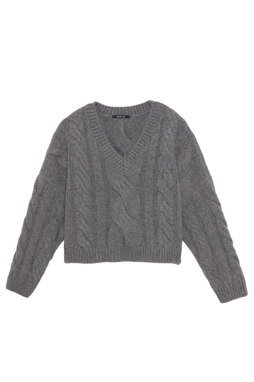 【デイジーリン/DAISY LIN】のふわとろ Cashmere Sweater “Daisy Twist” インテリア・キッズ・メンズ・レディースファッション・服の通販 founy(ファニー) 　ファッション　Fashion　レディースファッション　Fashion for Women　トップス・カットソー　Cut & Sew Tops　ニット　Knit Tops & Sweaters　レディースパーカー・カジュアルフーディー　Casual Hoodies & Sweatshirts　カジュアルプルオーバー・ニットトップス　Pullovers & Knit Tops / Casual Pullovers　スウェット・クルーネックトップス　Sweatshirts & Crewnecks / Relaxed Fit Sweat Tops　洗える　Machine Washable　シンプル　Simple, Minimal　なめらか　Smooth, Silky Texture　人気　Popular, Best Seller　バランス　Balance, Style Balance　パウダー　Powder, Soft Tone　ラグジュアリー　Luxury, Elegant　リラックス　Relax, Relaxed Fit　ローズ　Rose, Rose Motif　冬　Winter / This Winter　グレー|ID: prp329100004816955 ipo3291000000034988774