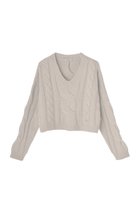 【デイジーリン/DAISY LIN】のふわとろ Cashmere Sweater “Daisy Twist” パウダーベージュ|ID:prp329100004816955