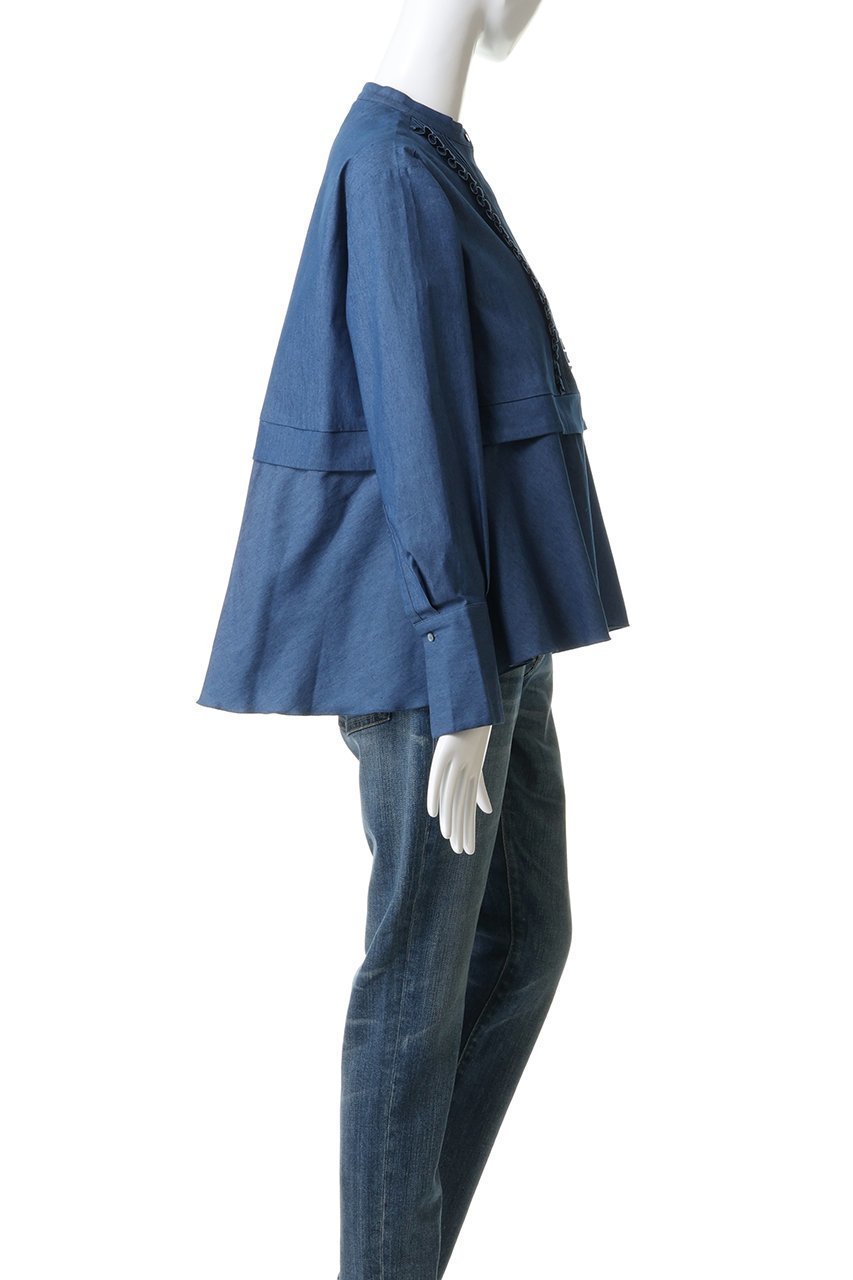 【マリリンムーン/MARILYN MOON】のタックフリル フレアシャツ 人気、トレンドファッション・服の通販 founy(ファニー) 　ファッション　Fashion　レディースファッション　Fashion for Women　トップス・カットソー　Cut & Sew Tops　シャツ・ブラウス・オフィスカジュアル　Elegant Blouses & Button-Ups　2026年　2026　カーディガン　Cardigan, Knitwear　ジャケット　Jacket, Outerwear　スリーブ　Sleeve, Long Sleeve / Short Sleeve　チェック　Check, Plaid, Tartan　バランス　Balance, Style Balance　フリル　Frill, Ruffle　フレア　Flare, Flared　ボトム　Bottoms, Lower Wear　ロング　Long, Long-Length　台形　A-Line, Trapezoid Shape　夏　Summer　春　Spring　S/S・春夏　SS, Spring/Summer, Warm Season　other-3|ID: prp329100004816978 ipo3291000000034989503