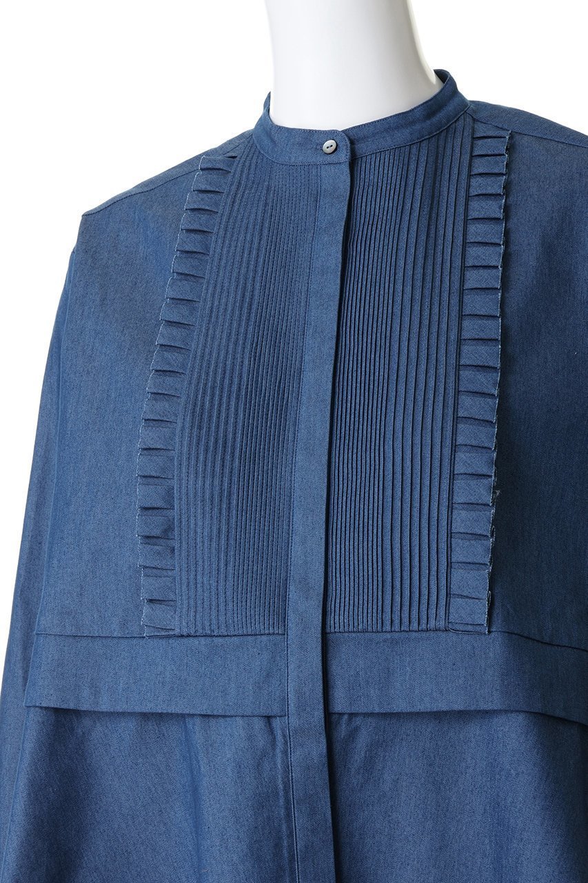 【マリリンムーン/MARILYN MOON】のタックフリル フレアシャツ 人気、トレンドファッション・服の通販 founy(ファニー) 　ファッション　Fashion　レディースファッション　Fashion for Women　トップス・カットソー　Cut & Sew Tops　シャツ・ブラウス・オフィスカジュアル　Elegant Blouses & Button-Ups　2026年　2026　カーディガン　Cardigan, Knitwear　ジャケット　Jacket, Outerwear　スリーブ　Sleeve, Long Sleeve / Short Sleeve　チェック　Check, Plaid, Tartan　バランス　Balance, Style Balance　フリル　Frill, Ruffle　フレア　Flare, Flared　ボトム　Bottoms, Lower Wear　ロング　Long, Long-Length　台形　A-Line, Trapezoid Shape　夏　Summer　春　Spring　S/S・春夏　SS, Spring/Summer, Warm Season　other-5|ID: prp329100004816978 ipo3291000000034989505