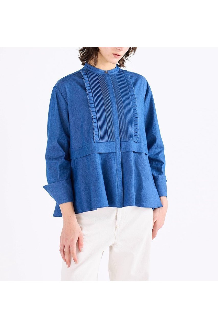 【マリリンムーン/MARILYN MOON】のタックフリル フレアシャツ 人気、トレンドファッション・服の通販 founy(ファニー) 　ファッション　Fashion　レディースファッション　Fashion for Women　トップス・カットソー　Cut & Sew Tops　シャツ・ブラウス・オフィスカジュアル　Elegant Blouses & Button-Ups　2026年　2026　カーディガン　Cardigan, Knitwear　ジャケット　Jacket, Outerwear　スリーブ　Sleeve, Long Sleeve / Short Sleeve　チェック　Check, Plaid, Tartan　バランス　Balance, Style Balance　フリル　Frill, Ruffle　フレア　Flare, Flared　ボトム　Bottoms, Lower Wear　ロング　Long, Long-Length　台形　A-Line, Trapezoid Shape　夏　Summer　春　Spring　S/S・春夏　SS, Spring/Summer, Warm Season　other-6|ID: prp329100004816978 ipo3291000000034989506