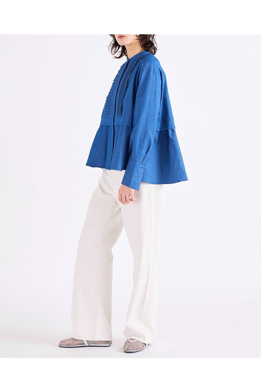 【マリリンムーン/MARILYN MOON】のタックフリル フレアシャツ 人気、トレンドファッション・服の通販 founy(ファニー) 　ファッション　Fashion　レディースファッション　Fashion for Women　トップス・カットソー　Cut & Sew Tops　シャツ・ブラウス・オフィスカジュアル　Elegant Blouses & Button-Ups　2026年　2026　カーディガン　Cardigan, Knitwear　ジャケット　Jacket, Outerwear　スリーブ　Sleeve, Long Sleeve / Short Sleeve　チェック　Check, Plaid, Tartan　バランス　Balance, Style Balance　フリル　Frill, Ruffle　フレア　Flare, Flared　ボトム　Bottoms, Lower Wear　ロング　Long, Long-Length　台形　A-Line, Trapezoid Shape　夏　Summer　春　Spring　S/S・春夏　SS, Spring/Summer, Warm Season　other-7|ID: prp329100004816978 ipo3291000000034989507