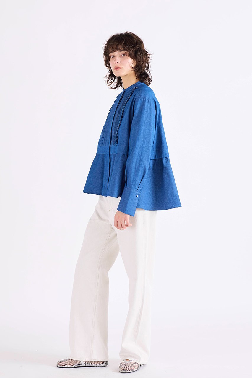 【マリリンムーン/MARILYN MOON】のタックフリル フレアシャツ 人気、トレンドファッション・服の通販 founy(ファニー) 　ファッション　Fashion　レディースファッション　Fashion for Women　トップス・カットソー　Cut & Sew Tops　シャツ・ブラウス・オフィスカジュアル　Elegant Blouses & Button-Ups　2026年　2026　カーディガン　Cardigan, Knitwear　ジャケット　Jacket, Outerwear　スリーブ　Sleeve, Long Sleeve / Short Sleeve　チェック　Check, Plaid, Tartan　バランス　Balance, Style Balance　フリル　Frill, Ruffle　フレア　Flare, Flared　ボトム　Bottoms, Lower Wear　ロング　Long, Long-Length　台形　A-Line, Trapezoid Shape　夏　Summer　春　Spring　S/S・春夏　SS, Spring/Summer, Warm Season　other-7|ID: prp329100004816978 ipo3291000000035427593