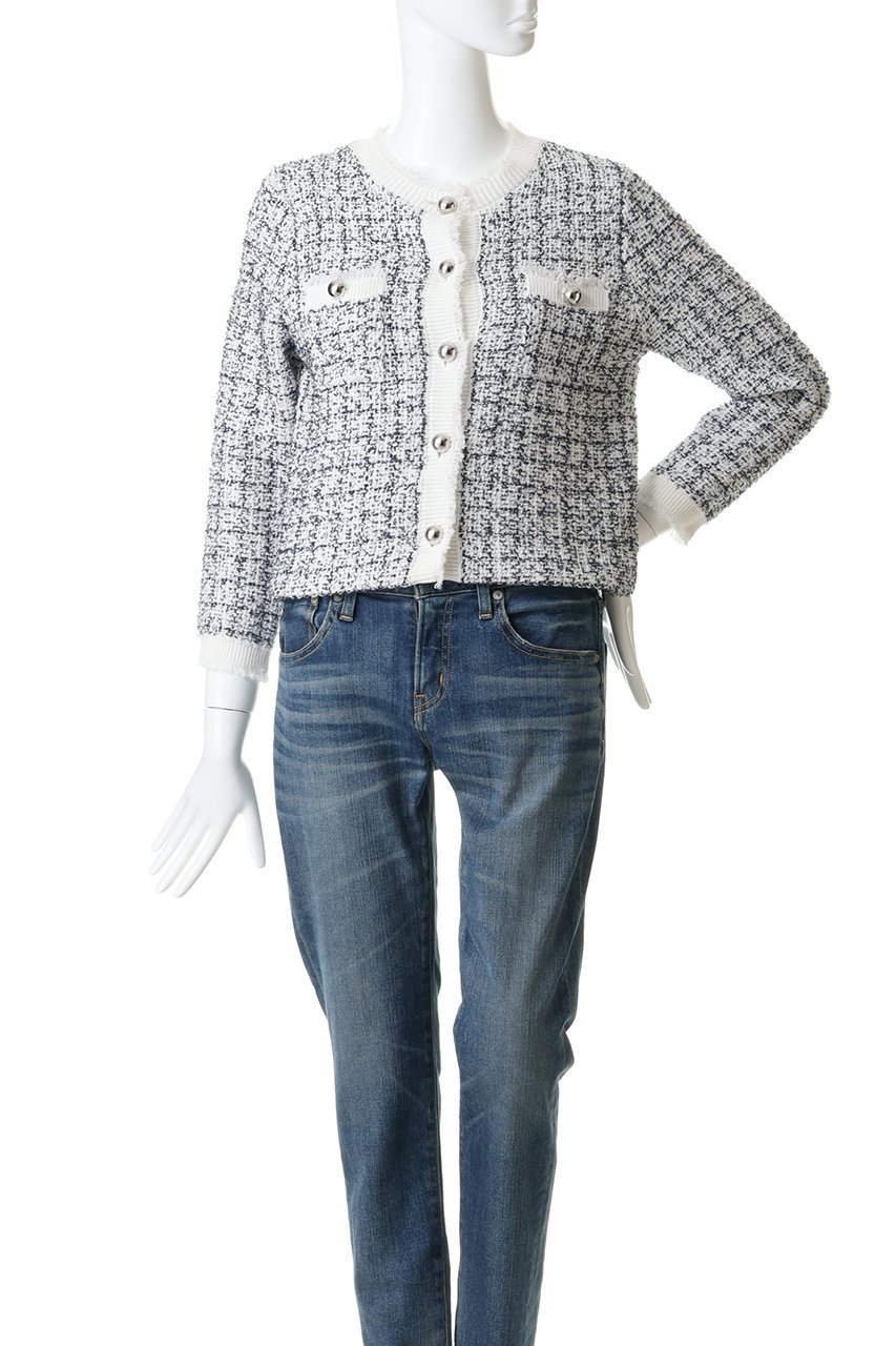 【マリリンムーン/MARILYN MOON】の【SOI-MeME】ツイードニットフリンジジャケット 人気、トレンドファッション・服の通販 founy(ファニー) 　ファッション　Fashion　レディースファッション　Fashion for Women　アウター　Coat / Outerwear Collection　レディースジャケット・軽アウター　Jackets　2026年　2026　オケージョン　Occasion Wear　コンパクト　Compact, Small Size　ショート　Short, Short Length　ジャケット　Jacket, Outerwear　セットアップ　Set-Up, Coordinated Outfit　ツイード　Twill, Twill Weave　フリンジ　Fringe, Tassel　ボトム　Bottoms, Lower Wear　夏　Summer　春　Spring　S/S・春夏　SS, Spring/Summer, Warm Season　other-2|ID: prp329100004816981 ipo3291000000034989543