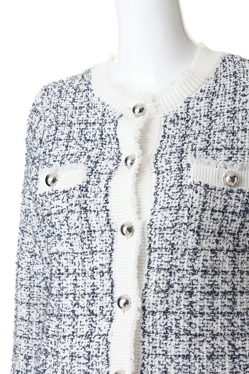 【マリリンムーン/MARILYN MOON】の【SOI-MeME】ツイードニットフリンジジャケット 人気、トレンドファッション・服の通販 founy(ファニー) 　ファッション　Fashion　レディースファッション　Fashion for Women　アウター　Coat / Outerwear Collection　レディースジャケット・軽アウター　Jackets　2026年　2026　オケージョン　Occasion Wear　コンパクト　Compact, Small Size　ショート　Short, Short Length　ジャケット　Jacket, Outerwear　セットアップ　Set-Up, Coordinated Outfit　ツイード　Twill, Twill Weave　フリンジ　Fringe, Tassel　ボトム　Bottoms, Lower Wear　夏　Summer　春　Spring　S/S・春夏　SS, Spring/Summer, Warm Season　other-5|ID: prp329100004816981 ipo3291000000034989546