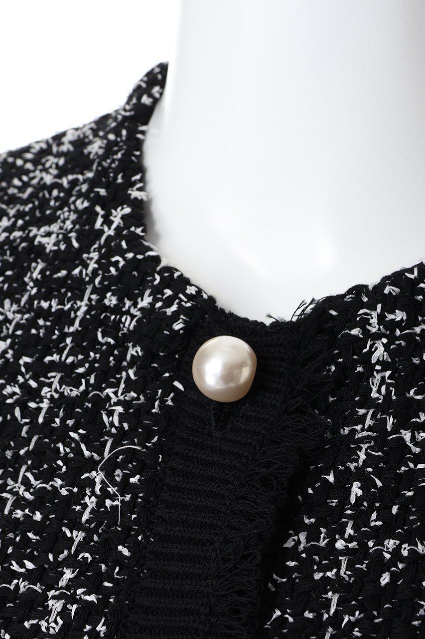 【マリリンムーン/MARILYN MOON】の【SOI-MeME】ツイードニットフリンジベスト 人気、トレンドファッション・服の通販 founy(ファニー) 　ファッション　Fashion　レディースファッション　Fashion for Women　アウター　Coat / Outerwear Collection　レディースジャケット・軽アウター　Jackets　2026年　2026　おすすめ　Recommended / Our Picks　エレガント 上品　Elegant　コンパクト　Compact, Small Size　サマー　Summer, Summer Style　ショート　Short, Short Length　シルバー　Silver, Metallic Silver　ジャケット　Jacket, Outerwear　ツイード　Twill, Twill Weave　ノースリーブ　Sleeveless, No-Sleeve　フリンジ　Fringe, Tassel　ベスト　Vest, Waistcoat　ボトム　Bottoms, Lower Wear　モダン　Modern, Contemporary　夏　Summer　春　Spring　S/S・春夏　SS, Spring/Summer, Warm Season　other-6|ID: prp329100004816982 ipo3291000000034989557