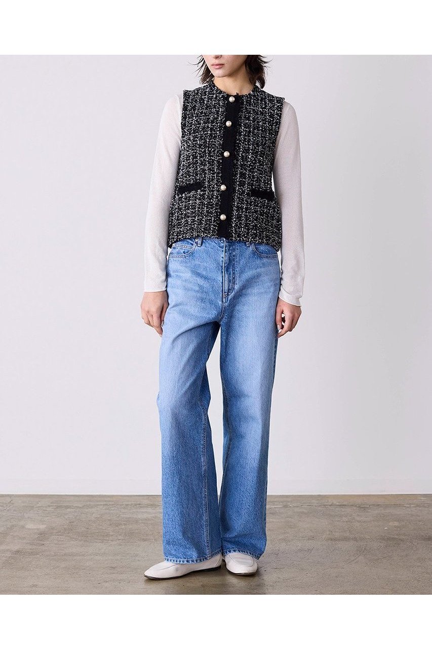 【マリリンムーン/MARILYN MOON】の【SOI-MeME】ツイードニットフリンジベスト 人気、トレンドファッション・服の通販 founy(ファニー) 　ファッション　Fashion　レディースファッション　Fashion for Women　アウター　Coat / Outerwear Collection　レディースジャケット・軽アウター　Jackets　2026年　2026　おすすめ　Recommended / Our Picks　エレガント 上品　Elegant　コンパクト　Compact, Small Size　サマー　Summer, Summer Style　ショート　Short, Short Length　シルバー　Silver, Metallic Silver　ジャケット　Jacket, Outerwear　ツイード　Twill, Twill Weave　ノースリーブ　Sleeveless, No-Sleeve　フリンジ　Fringe, Tassel　ベスト　Vest, Waistcoat　ボトム　Bottoms, Lower Wear　モダン　Modern, Contemporary　夏　Summer　春　Spring　S/S・春夏　SS, Spring/Summer, Warm Season　other-8|ID: prp329100004816982 ipo3291000000034989564