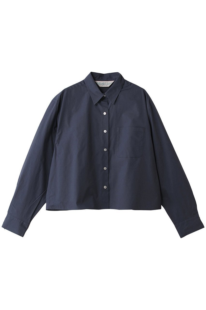 【ミディウミ/MidiUmi】のregular collar short shirt シャツ インテリア・キッズ・メンズ・レディースファッション・服の通販 founy(ファニー) 　ファッション　Fashion　レディースファッション　Fashion for Women　トップス・カットソー　Cut & Sew Tops　シャツ・ブラウス・オフィスカジュアル　Elegant Blouses & Button-Ups　ロングTシャツ・Tシャツ　Longline T-Shirts & Tees　クロップド　Cropped, Short Length　シンプル　Simple, Minimal　スリーブ　Sleeve, Long Sleeve / Short Sleeve　トレンド　Trend, Trending Now　ロング　Long, Long-Length　春　Spring　navy|ID: prp329100004816995 ipo3291000000035427657