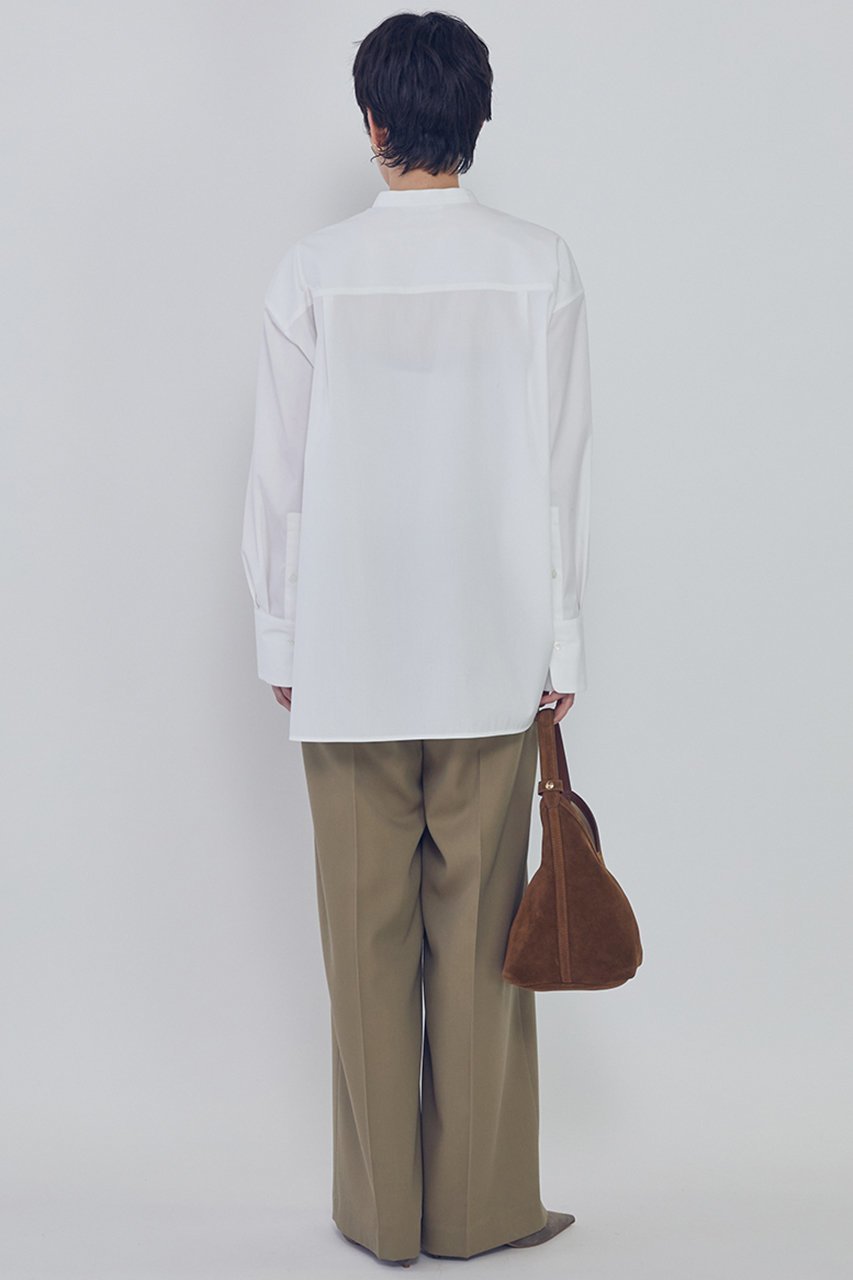 【プルミエ アロンディスモン/1er Arrondissement】のフリルブザムシャツ 人気、トレンドファッション・服の通販 founy(ファニー) 　ファッション　Fashion　レディースファッション　Fashion for Women　トップス・カットソー　Cut & Sew Tops　シャツ・ブラウス・オフィスカジュアル　Elegant Blouses & Button-Ups　2026年　2026　なめらか　Smooth, Silky Texture　カフス　Cuff Design　クラシカル　Classical, Vintage-Inspired　シンプル　Simple, Minimal　ストライプ　Stripe, Striped Pattern　スリーブ　Sleeve, Long Sleeve / Short Sleeve　タイプライター　Typewriter Fabric, Crisp Cotton　フリル　Frill, Ruffle　ロング　Long, Long-Length　エレガント 上品　Elegant　夏　Summer　春　Spring　S/S・春夏　SS, Spring/Summer, Warm Season　other-5|ID: prp329100004817004 ipo3291000000034989939