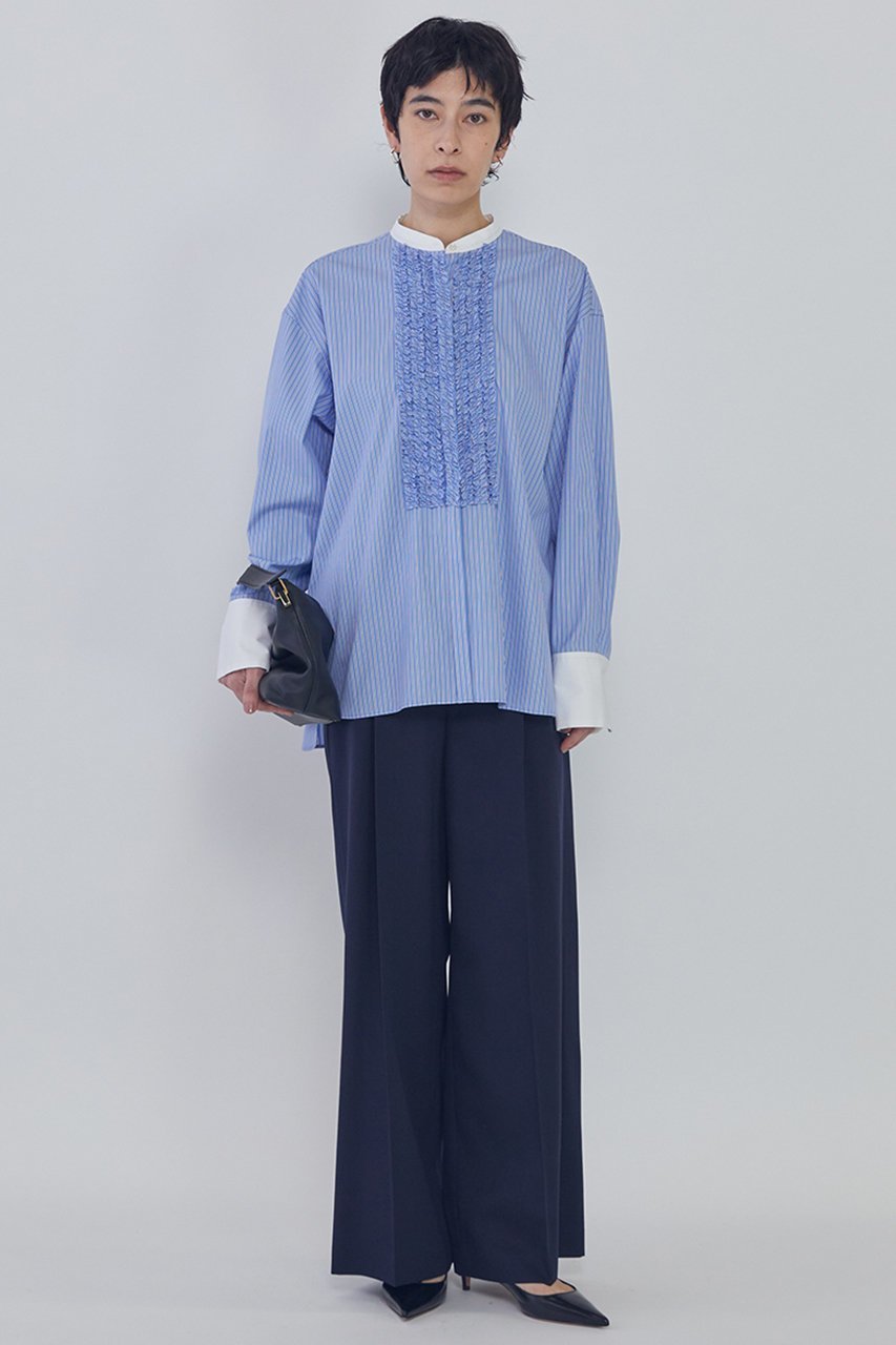 【プルミエ アロンディスモン/1er Arrondissement】のフリルブザムシャツ 人気、トレンドファッション・服の通販 founy(ファニー) ファッション Fashion レディースファッション Fashion for Women トップス・カットソー Cut & Sew Tops シャツ・ブラウス・オフィスカジュアル Elegant Blouses & Button-Ups 2026年 2026 なめらか Smooth, Silky Texture カフス Cuff Design クラシカル Classical, Vintage-Inspired シンプル Simple, Minimal ストライプ Stripe, Striped Pattern スリーブ Sleeve, Long Sleeve / Short Sleeve タイプライター Typewriter Fabric, Crisp Cotton フリル Frill, Ruffle ロング Long, Long-Length エレガント 上品 Elegant 夏 Summer 春 Spring S/S・春夏 SS, Spring/Summer, Warm Season other-3|ID: prp329100004817004 ipo3291000000035361053