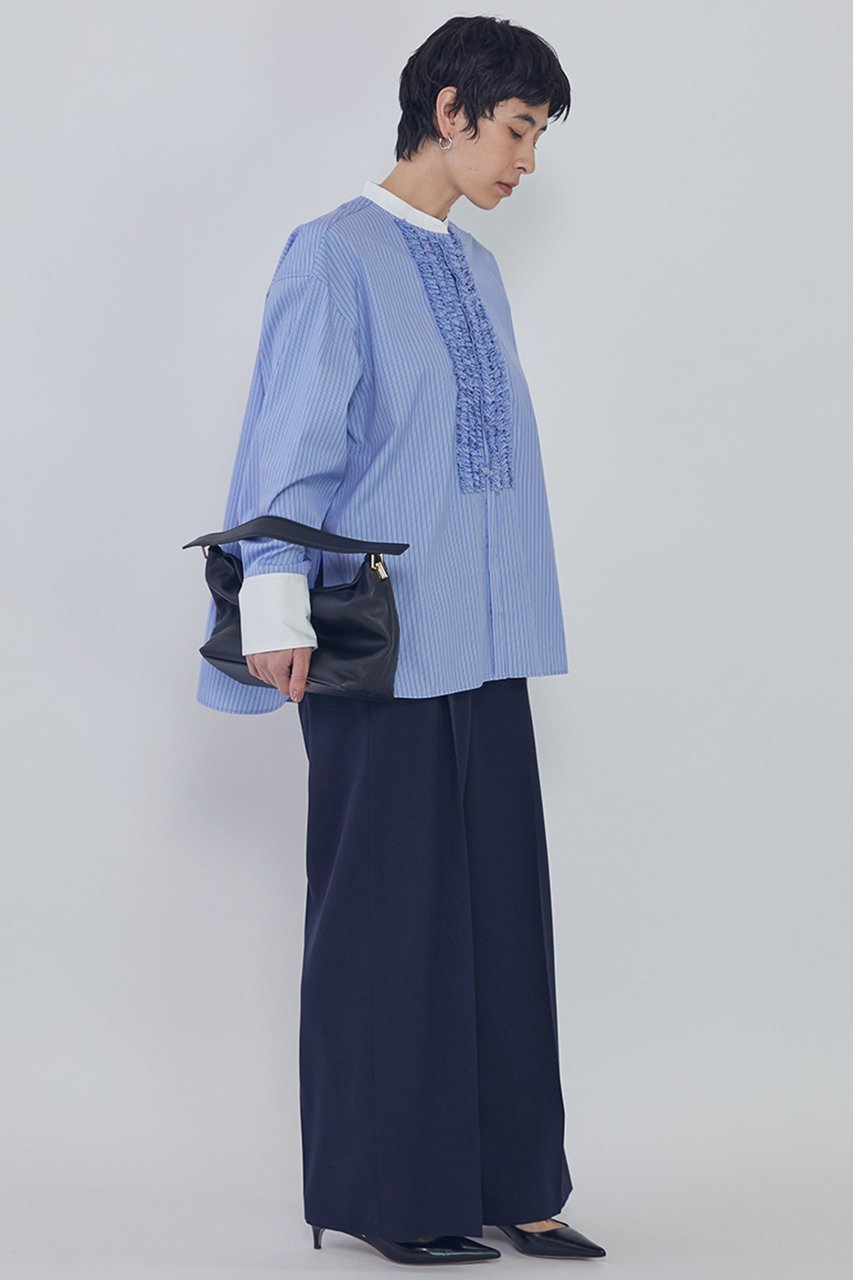 【プルミエ アロンディスモン/1er Arrondissement】のフリルブザムシャツ 人気、トレンドファッション・服の通販 founy(ファニー) ファッション Fashion レディースファッション Fashion for Women トップス・カットソー Cut & Sew Tops シャツ・ブラウス・オフィスカジュアル Elegant Blouses & Button-Ups 2026年 2026 なめらか Smooth, Silky Texture カフス Cuff Design クラシカル Classical, Vintage-Inspired シンプル Simple, Minimal ストライプ Stripe, Striped Pattern スリーブ Sleeve, Long Sleeve / Short Sleeve タイプライター Typewriter Fabric, Crisp Cotton フリル Frill, Ruffle ロング Long, Long-Length エレガント 上品 Elegant 夏 Summer 春 Spring S/S・春夏 SS, Spring/Summer, Warm Season other-4|ID: prp329100004817004 ipo3291000000035361054