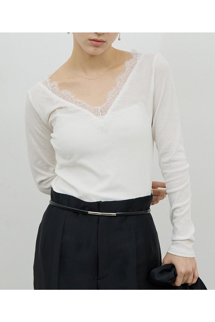 【ガリャルダガランテ/GALLARDAGALANTE】のVレースロンTee インテリア・キッズ・メンズ・レディースファッション・服の通販 founy(ファニー) https://founy.com/ ファッション Fashion レディースファッション Fashion for Women トップス・カットソー Cut & Sew Tops シャツ・ブラウス・オフィスカジュアル Elegant Blouses & Button-Ups ロングTシャツ・Tシャツ Longline T-Shirts & Tees カットソー・ベーシックTシャツ Cut-and-Sewn Tops / Stretch Tees & Basics 2026年 2026 おすすめ Recommended / Our Picks インナー Innerwear カットソー Cut and Sewn Top スリーブ Sleeve, Long Sleeve / Short Sleeve デコルテ Décolleté, Neckline マニッシュ Mannish, Boyish レース Lace, Lace Fabric ロング Long, Long-Length 夏 Summer 春 Spring S/S・春夏 SS, Spring/Summer, Warm Season |ID: prp329100004817016 ipo3291000000034990023