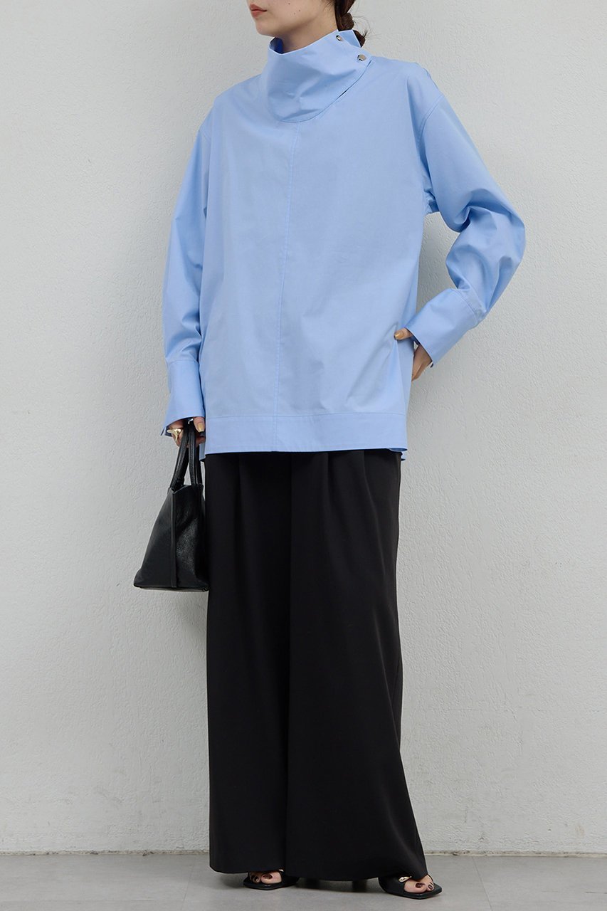 【ガリャルダガランテ/GALLARDAGALANTE】のハイネックコットンシャツ 人気、トレンドファッション・服の通販 founy(ファニー) 　ファッション　Fashion　レディースファッション　Fashion for Women　トップス・カットソー　Cut & Sew Tops　シャツ・ブラウス・オフィスカジュアル　Elegant Blouses & Button-Ups　2026年　2026　おすすめ　Recommended / Our Picks　サイドジップ　Side Zip, Side Zipper　スリーブ　Sleeve, Long Sleeve / Short Sleeve　ダウン　Down, Puffer　デニム　Denim, Jeans Material　ハイネック　High Neck, Mock Neck　ロング　Long, Long-Length　ワイド　Wide, Wide Fit　夏　Summer　春　Spring　S/S・春夏　SS, Spring/Summer, Warm Season　other-2|ID: prp329100004817017 ipo3291000000034990036