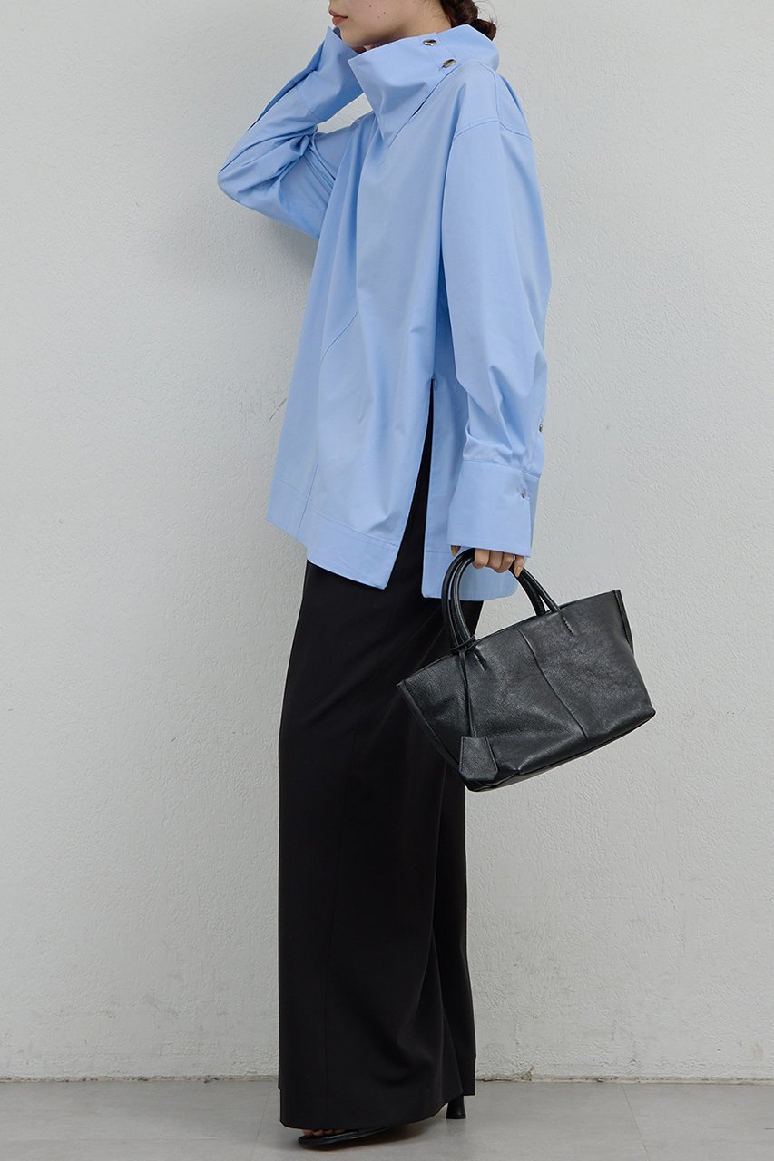 【ガリャルダガランテ/GALLARDAGALANTE】のハイネックコットンシャツ 人気、トレンドファッション・服の通販 founy(ファニー) 　ファッション　Fashion　レディースファッション　Fashion for Women　トップス・カットソー　Cut & Sew Tops　シャツ・ブラウス・オフィスカジュアル　Elegant Blouses & Button-Ups　2026年　2026　おすすめ　Recommended / Our Picks　サイドジップ　Side Zip, Side Zipper　スリーブ　Sleeve, Long Sleeve / Short Sleeve　ダウン　Down, Puffer　デニム　Denim, Jeans Material　ハイネック　High Neck, Mock Neck　ロング　Long, Long-Length　ワイド　Wide, Wide Fit　夏　Summer　春　Spring　S/S・春夏　SS, Spring/Summer, Warm Season　other-3|ID: prp329100004817017 ipo3291000000034990037